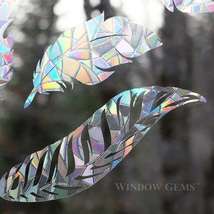 Feather Window Gems Set of 9 - Stained Glass Sun Catchers for Home Decor, DIY Crafts & Gift Ideas - Perfect for Windows, Doors, Nursery, Office & Party Decorations