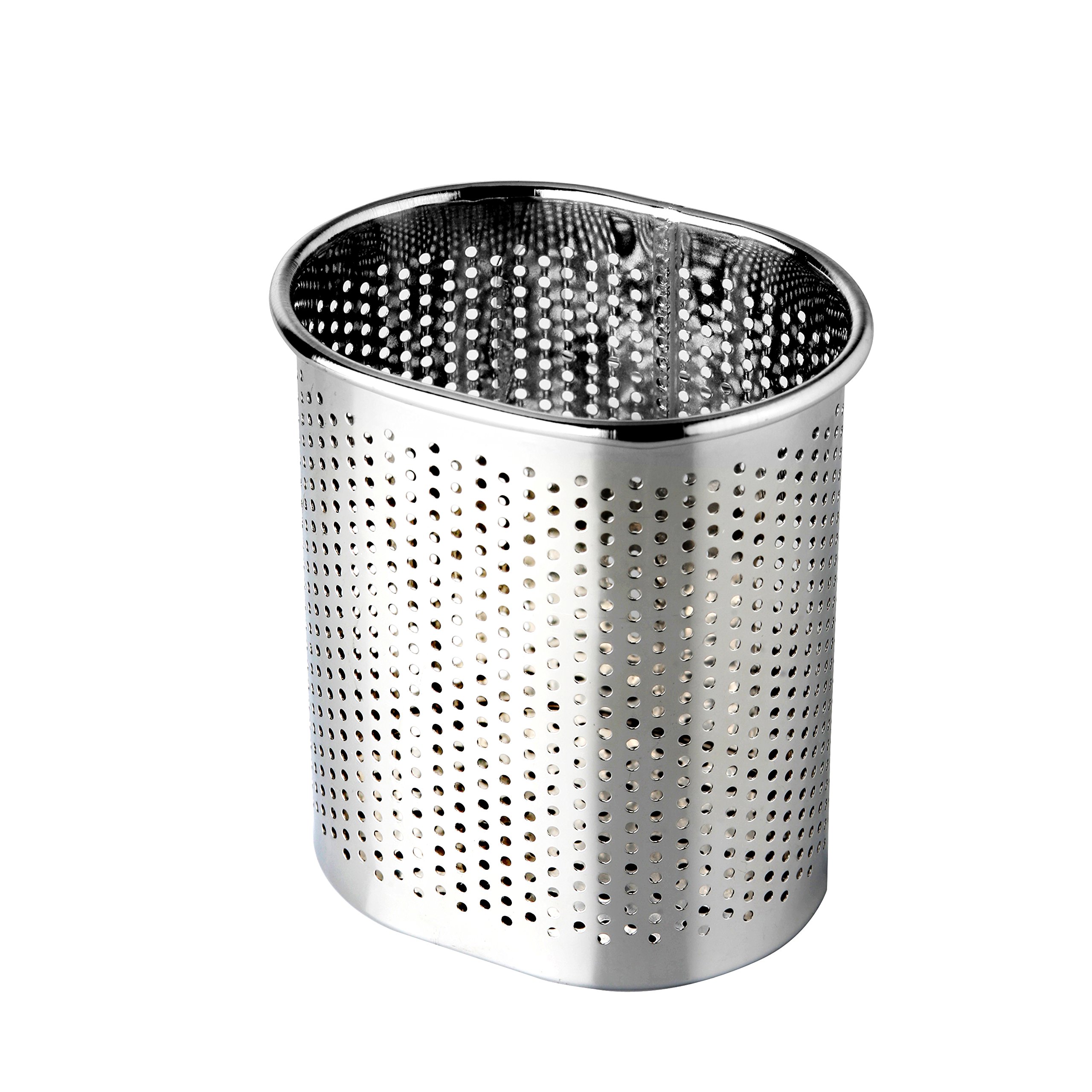 Stainless Steel Cutlery Utensil Holder - Small Oval Chopsticks Organizer for Kitchen, Dishwasher Safe | Perfect for Dining Table, Countertop & Restaurant Use