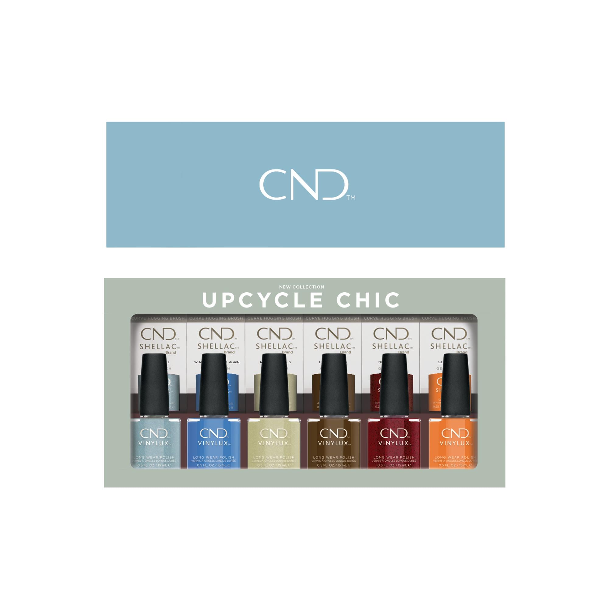 CND Shellac & Vinylux Nail Polish Set - 12 Piece Prepack Collection for Upcycled Chic Nails | Perfect for Salon Professionals & DIY Manicures at Home