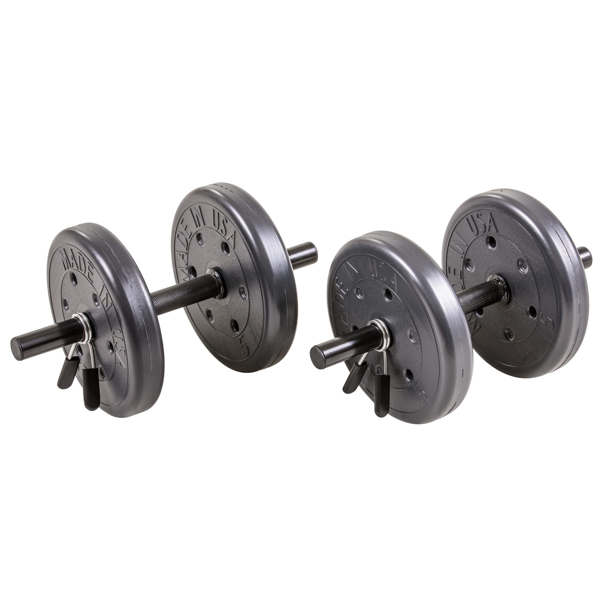 105 Pound Adjustable Barbell Weight Set for Home Gym - Includes 2 Dumbbell Bars & 6ft Olympic Bar | Perfect for Strength Training, CrossFit & Home Workouts (Black)
