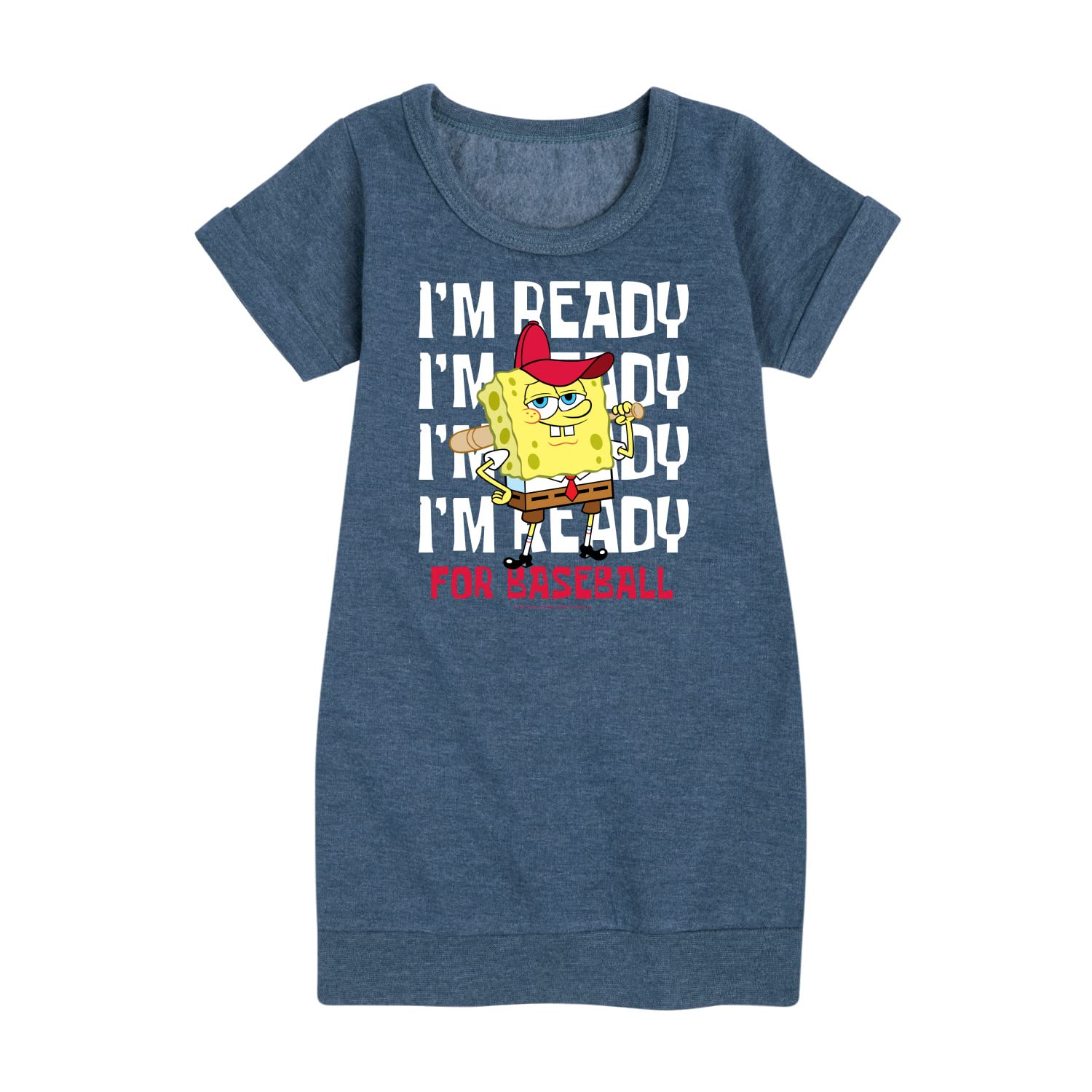 Spongebob Squarepants Baseball Fleece Dress for Toddler & Youth Girls | HYBRID APPAREL | Soft & Warm Kids' Playwear for Sports Day & Casual Outings