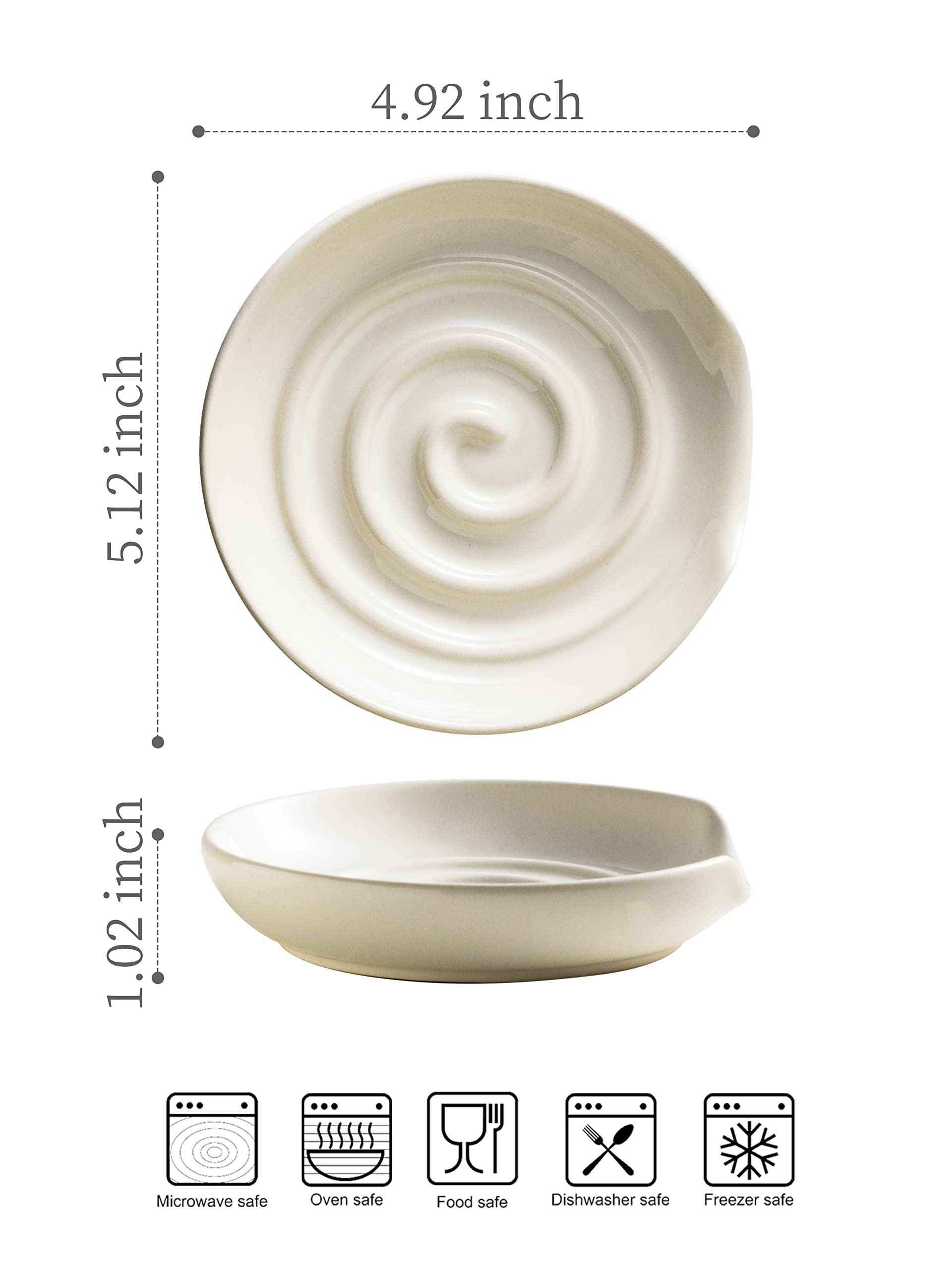 Ceramic Spoon Rest for Stove Top - Kitchen Utensil Holder for Spatula, Coffee Spoon & Cooking Tools | Durable White Spoon Cradle | Perfect Kitchen Accessory & Christmas Gift for Home Cooks (Great for Stovetop Cooking, Baking & Meal Prep)