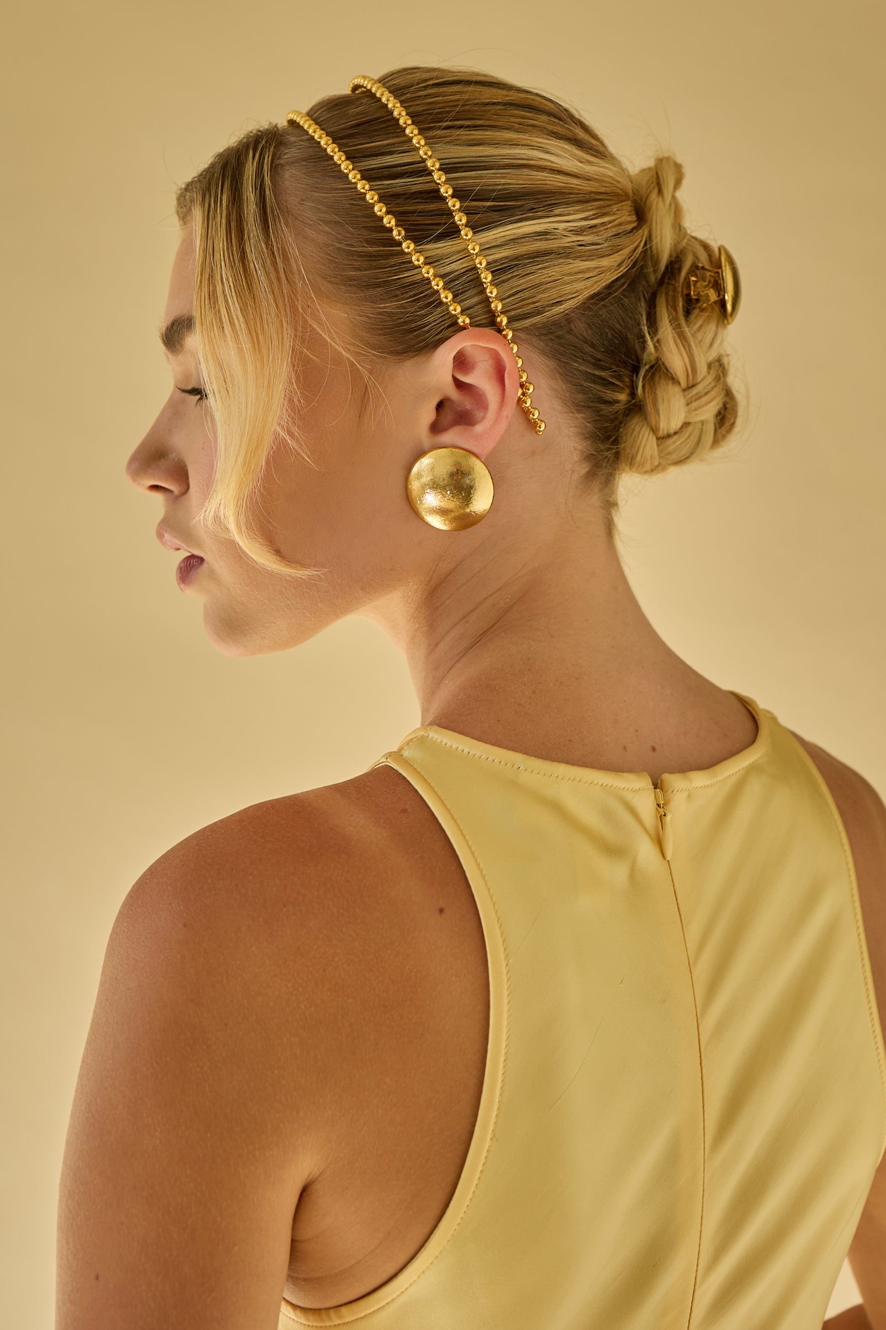 Kelly Dome Stud Earrings for Women - Minimalist Gold Plated Hoop Earrings for Everyday Wear | Perfect for Work, Date Night & Gifting