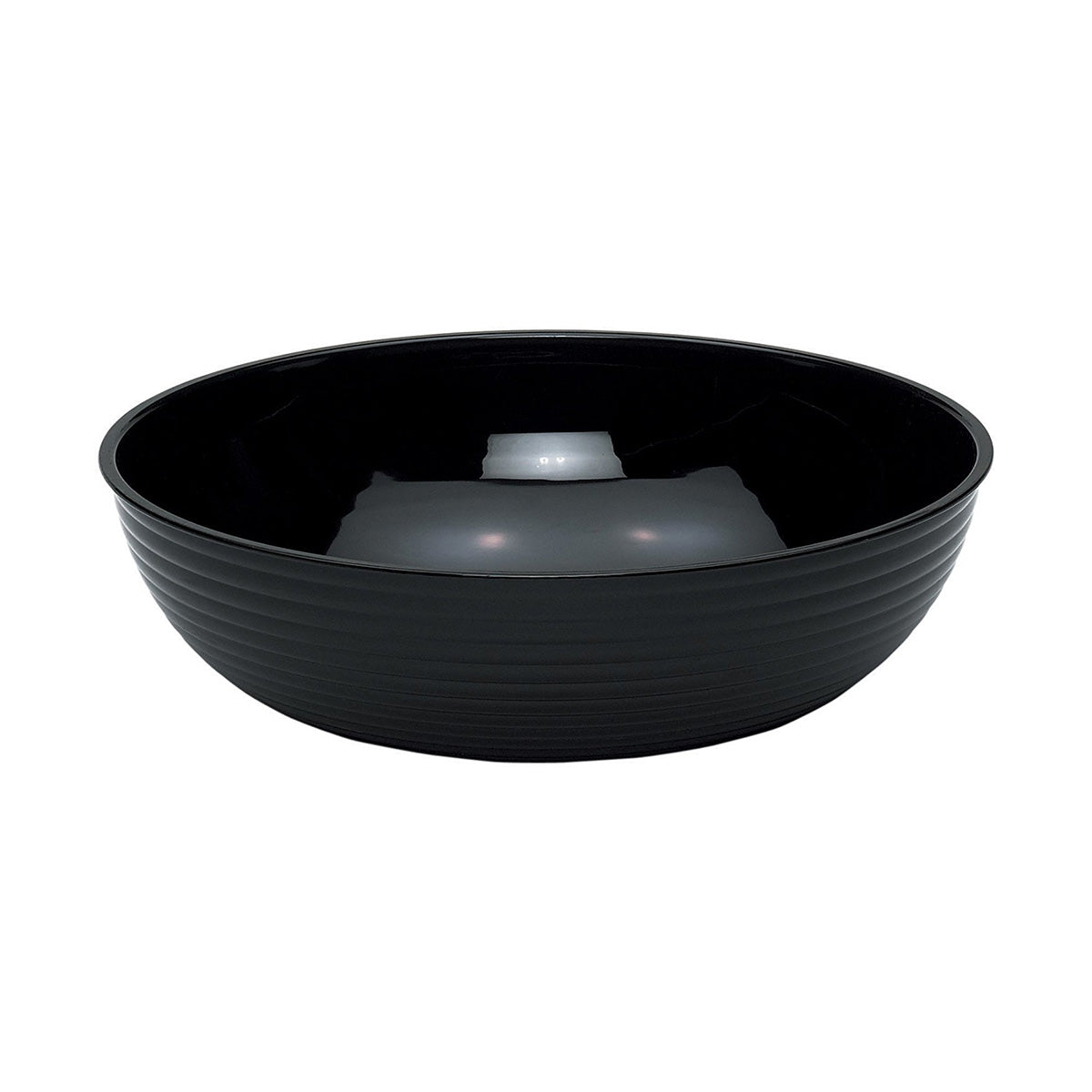 Cambro RSB15CW110 11.2 Quart Round Ribbed Serving Bowl - Black - Durable Commercial Kitchenware for Restaurants, Catering & Food Service