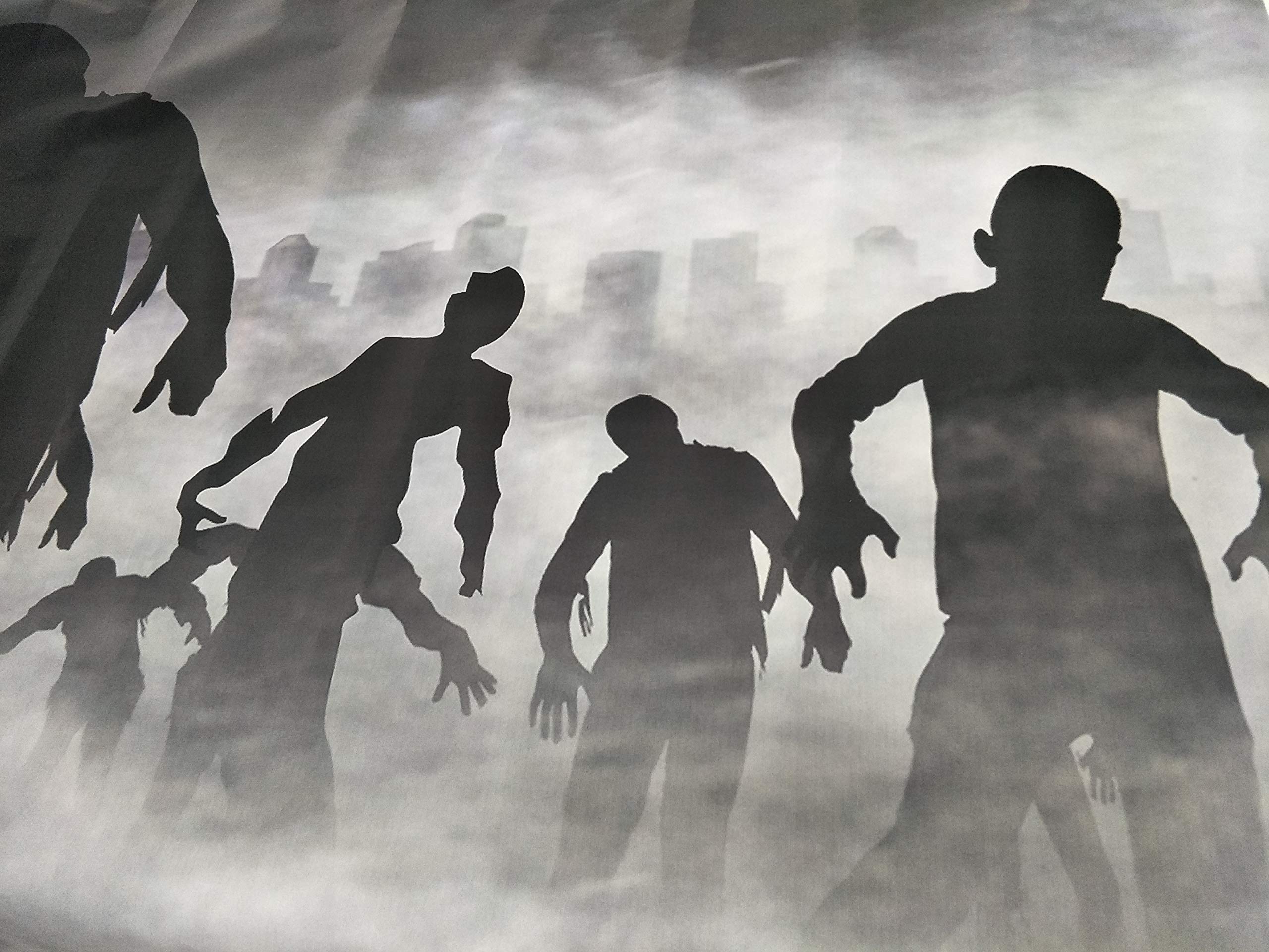 AOFOTO 10x7ft Halloween Photography Backdrop - Zombies, Crows, Full Moon, Bats & Misty Clouds for Party, Role Play & Portrait Studio Props (Vinyl) | Perfect for Halloween Decor, Themed Parties & Spooky Photo Shoots