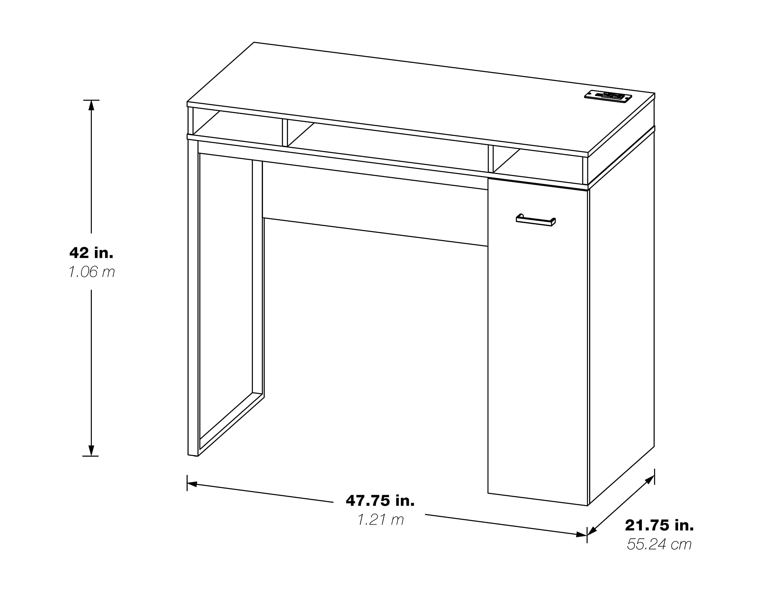 White Ravel Desk with Storage - Home Office & Study Furniture