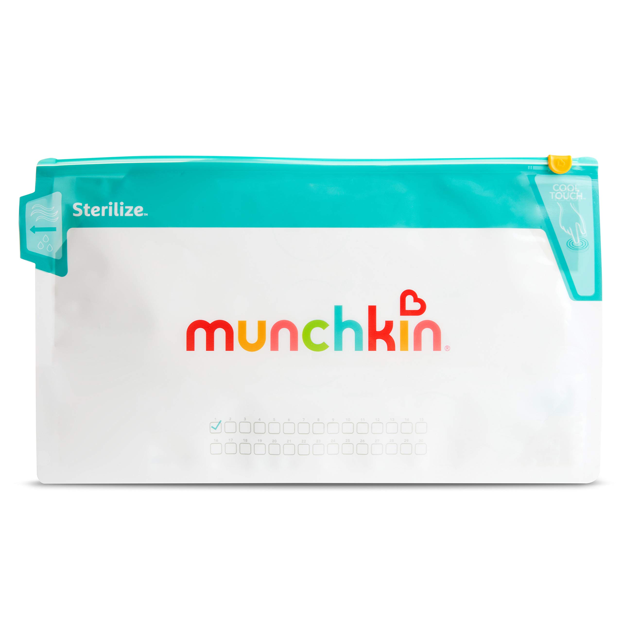 Munchkin® Sterilize™ Microwave Baby Bottle Steam Sterilizer Bags - 6 Pack (30 Uses per Bag) | Safe & Convenient for Travel, Daycare & Home Use