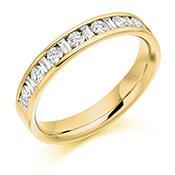 0.50ct Diamond Channel Set Mixed Cut 1/2 Eternity Band - Perfect for Anniversaries, Weddings & Special Occasions