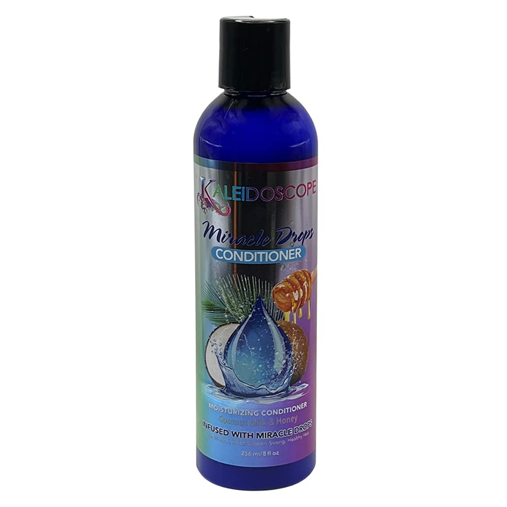 Kaleidoscope Miracle Drops Hair Care Set - Coconut Milk, Honey & Aloe Vera Shampoo, Conditioner & 3-Minute Mask with Rice Water for Deep Moisturizing - 3-Piece Styling Bundle for Dry, Damaged Hair | Perfect for Daily Nourishment & Salon-Quality Treatment at Home