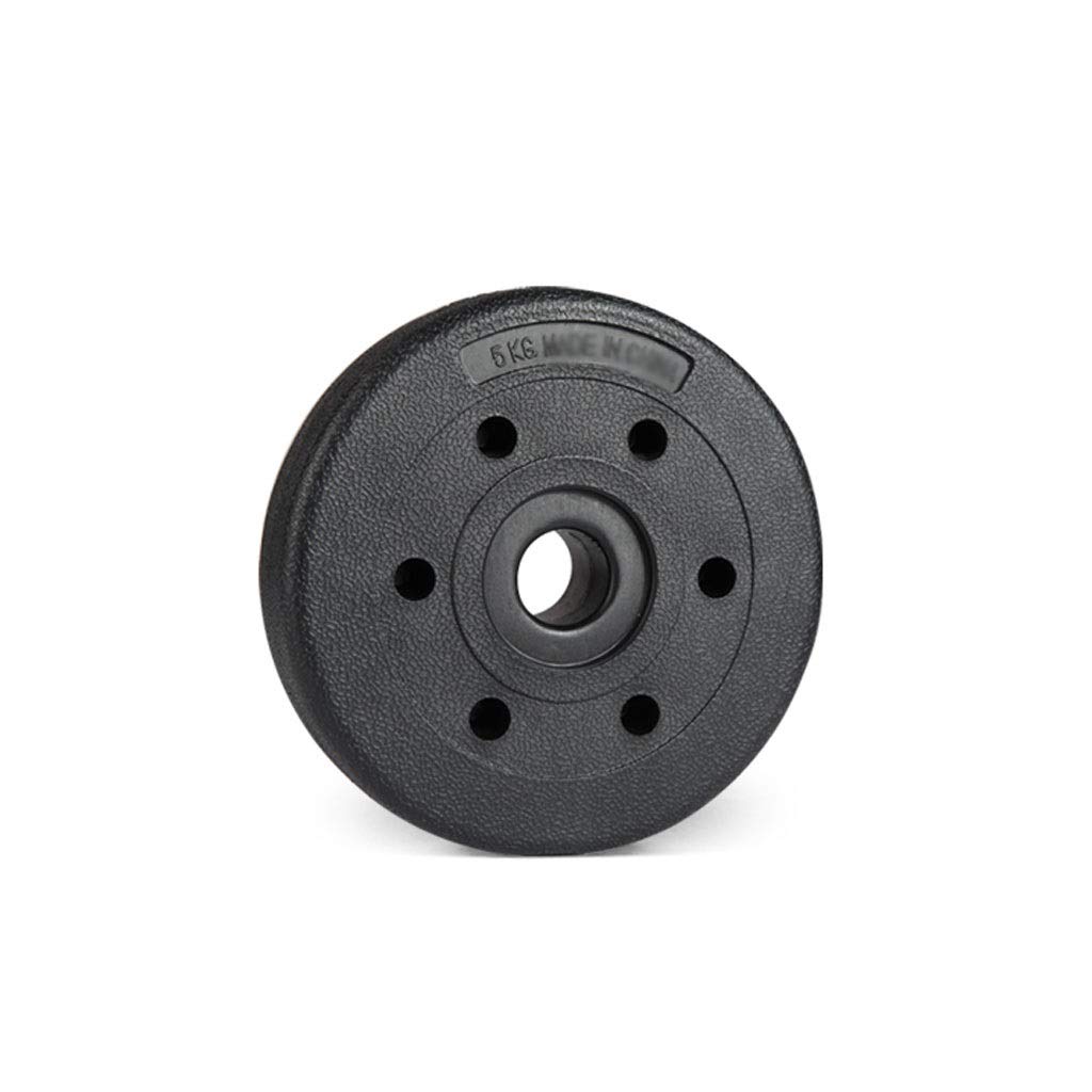 YBYB 10kg (5kg x 2) Black PVC Dumbbell Weight Plates with 3cm Hole - Premium Cement Mix Design for Home Gym, Strength Training & Fitness Workouts