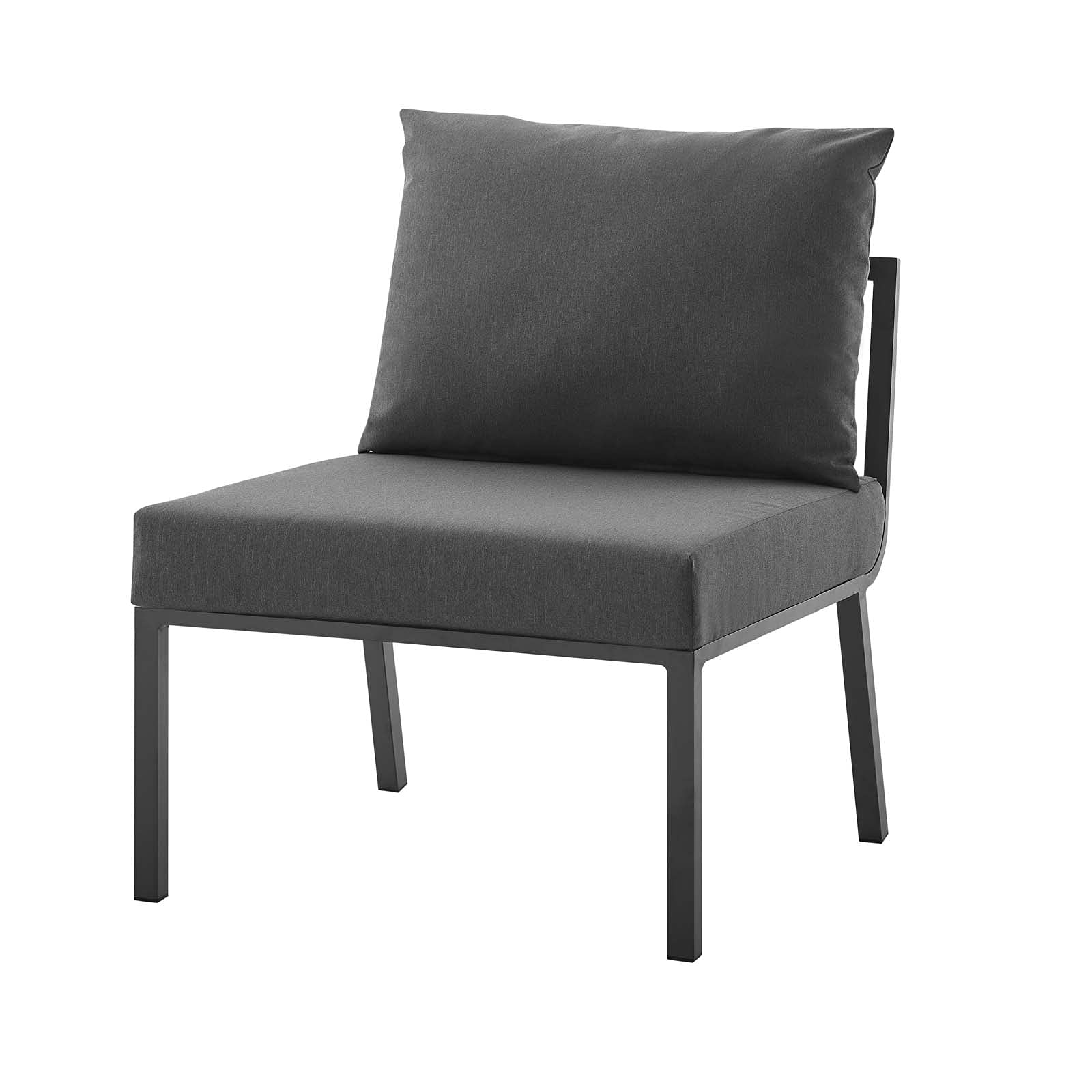 Modern Grey Aluminum Lounge Chair for Outdoor Patio, Balcony, Cafe, Bistro, Garden & Hotel Use