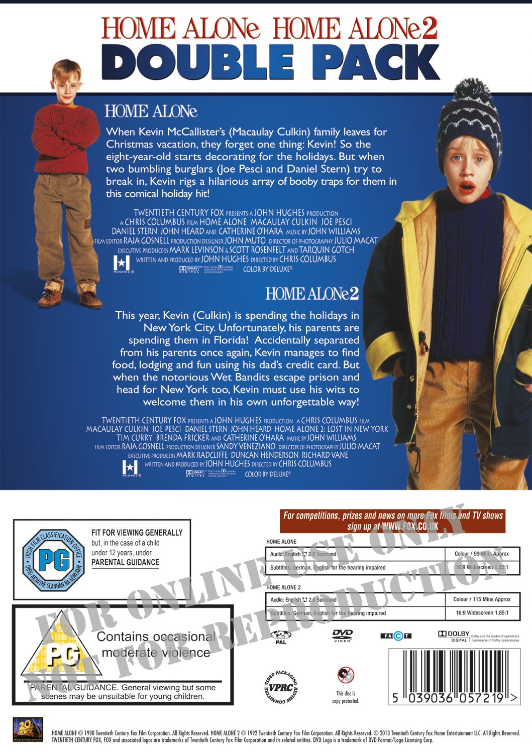 Home Alone & Home Alone 2: Lost in New York Double Pack DVD (1990) - Classic Family Christmas Movies for Holiday Entertainment