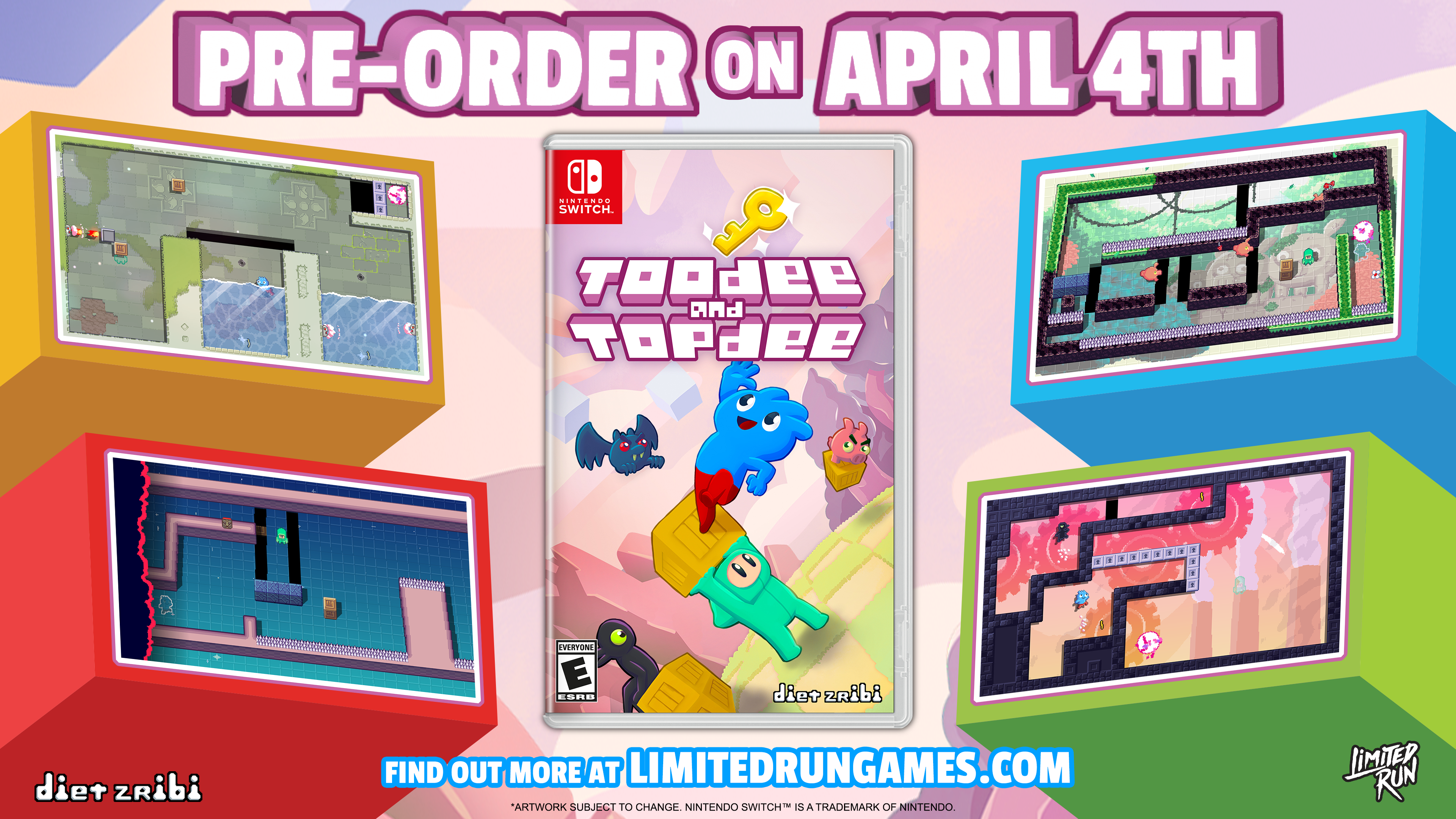 Toodee and Topdee - Nintendo Switch Game | 2D Puzzle Platformer Adventure | Perfect for Family Gaming & Co-op Play