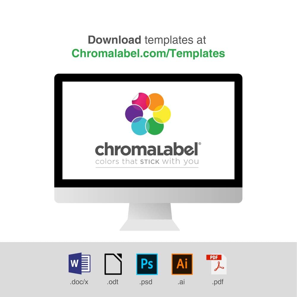 ChromaLabel 2.5 Inch Round Printable Labels - 300 Pack White Sticker Sheets for Laser & Inkjet Printers - Perfect for Organizing, Mailing, Jar Labeling & Craft Projects
