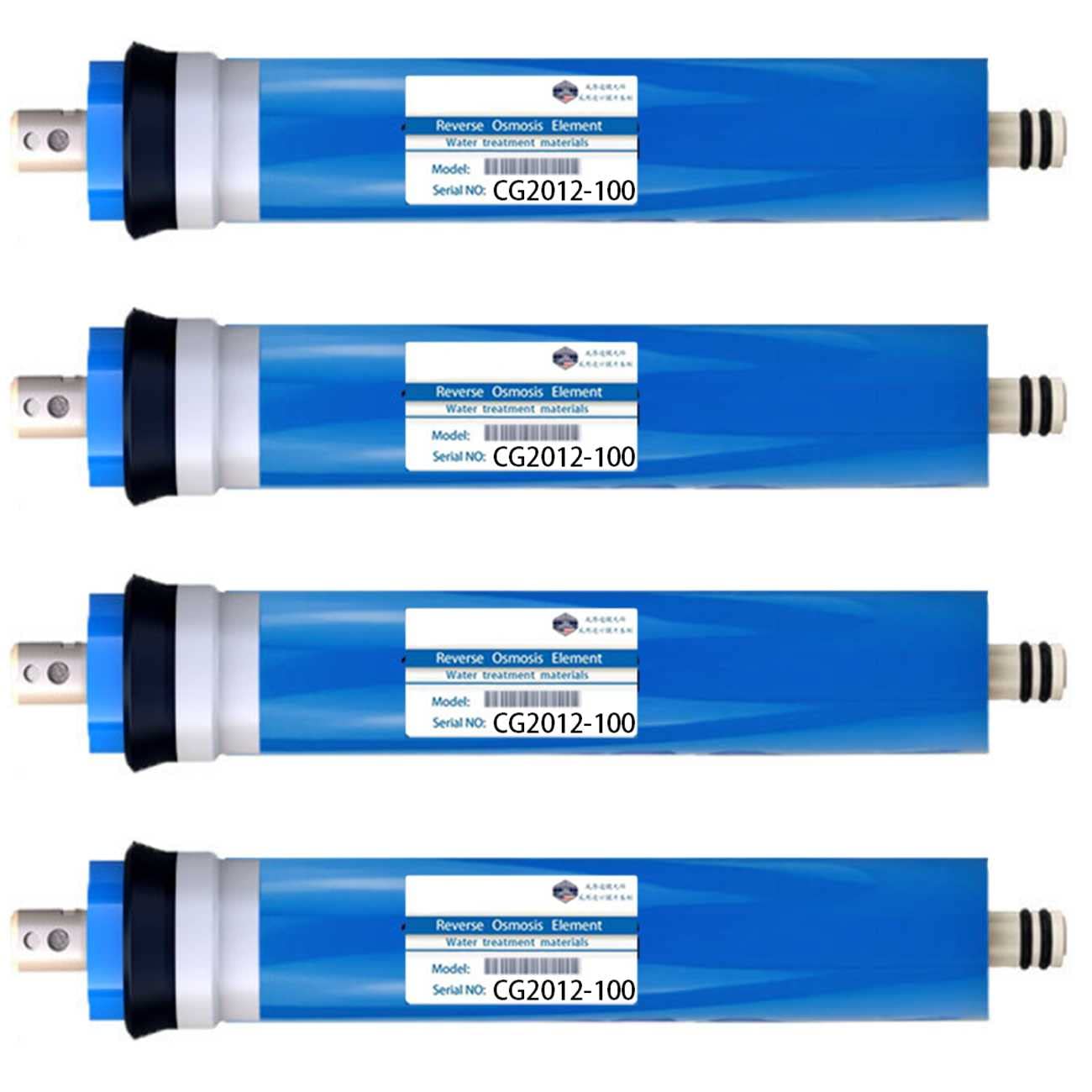4 Pack TANGER 100 GPD Reverse Osmosis Membrane Replacement Filter - Universal RO Membrane Compatible with Residential Water Purifiers | For Clean Drinking Water in Homes, Offices & RVs