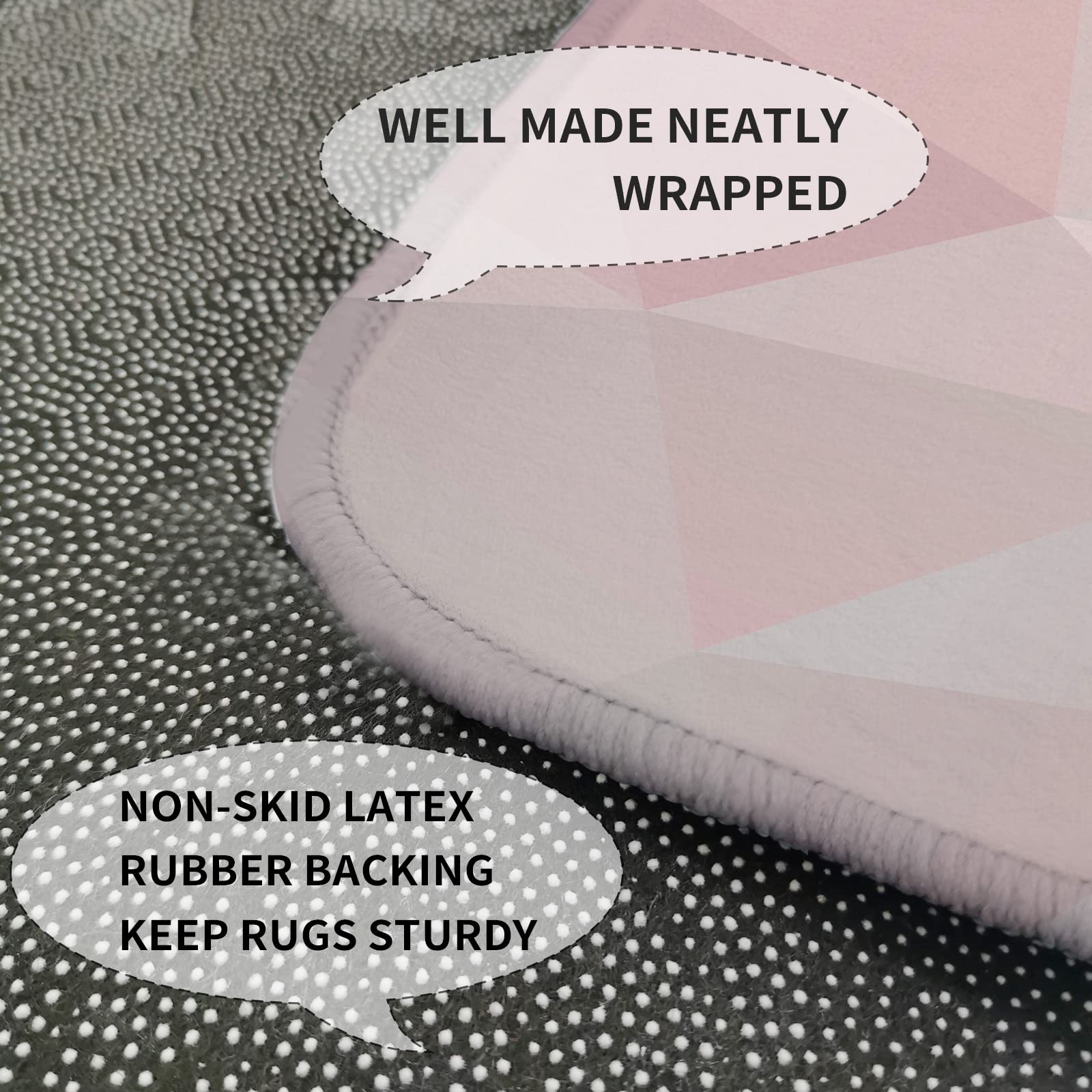 Pink Kitchen Rugs Set of 2 - Washable Anti-Fatigue Mats for Kitchen & Bathroom
