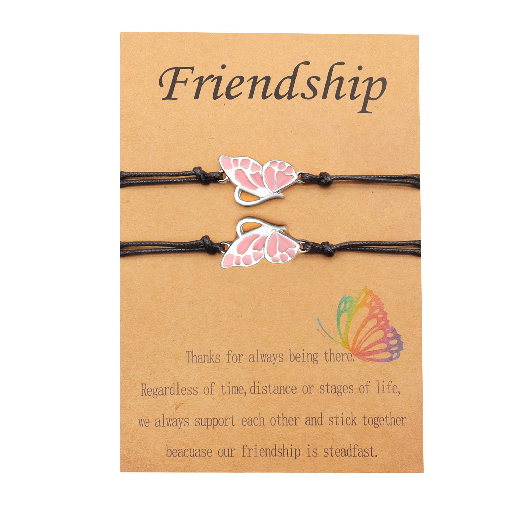 YOOESTORES82 Best Friends Friendship Bracelets Anklet, Long Distance BFF Bracelets, 2 Best Friend Butterfly Bracelets for Women, Promise Matching Anklet Birthday Gifts for Sisters, Couples, and Besties