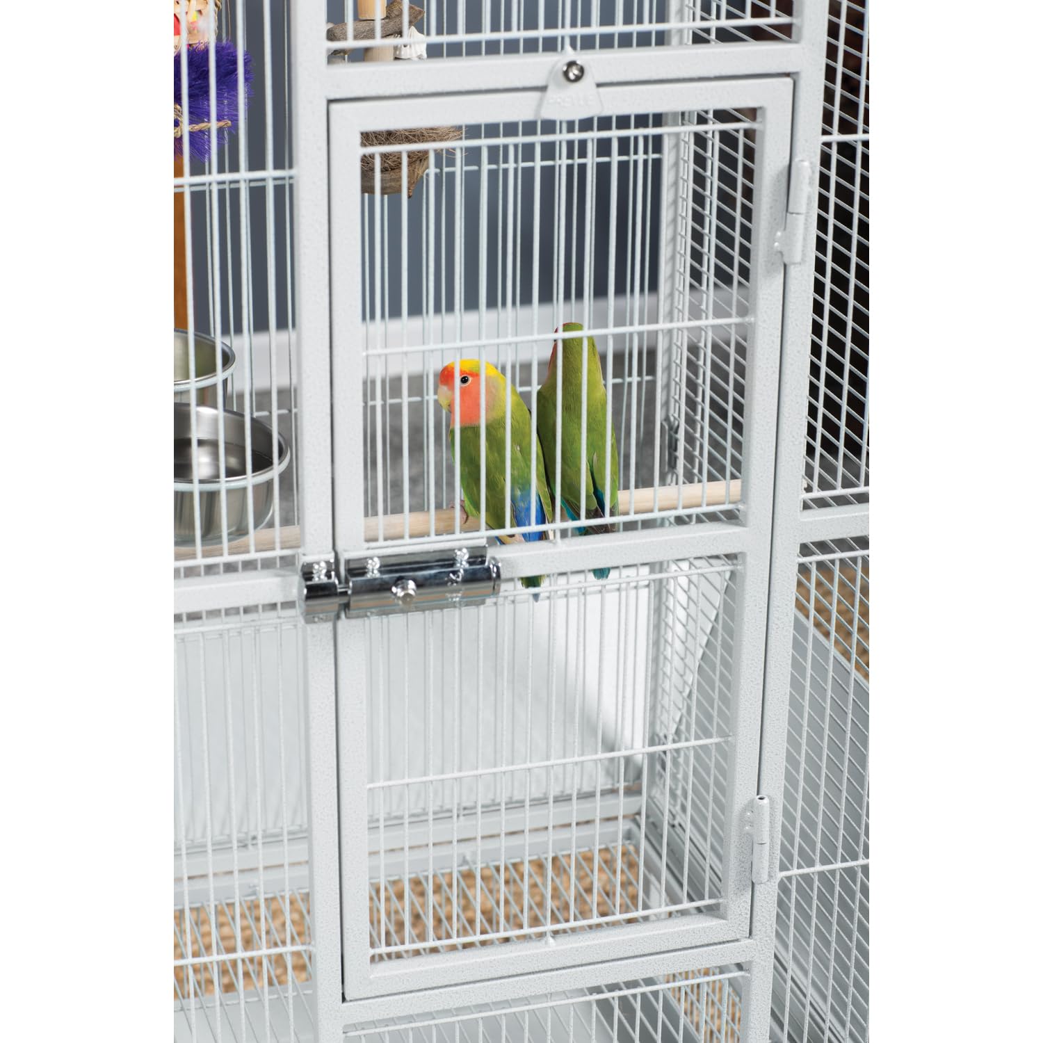 Prevue Pet Products 3351W Small Pewter Park Plaza Bird Cage - Perfect for Small Birds, Home & Office Decor