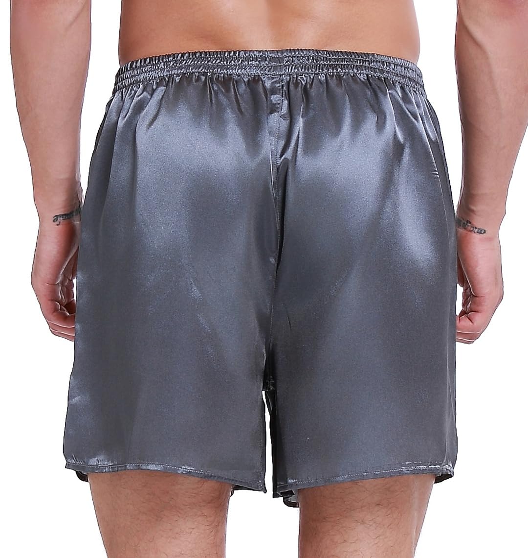 Lavenderi Men's Silk Satin Boxer Shorts - Luxury Sleepwear & Lounge Pajama Shorts for Comfortable Nightwear and Relaxing at Home