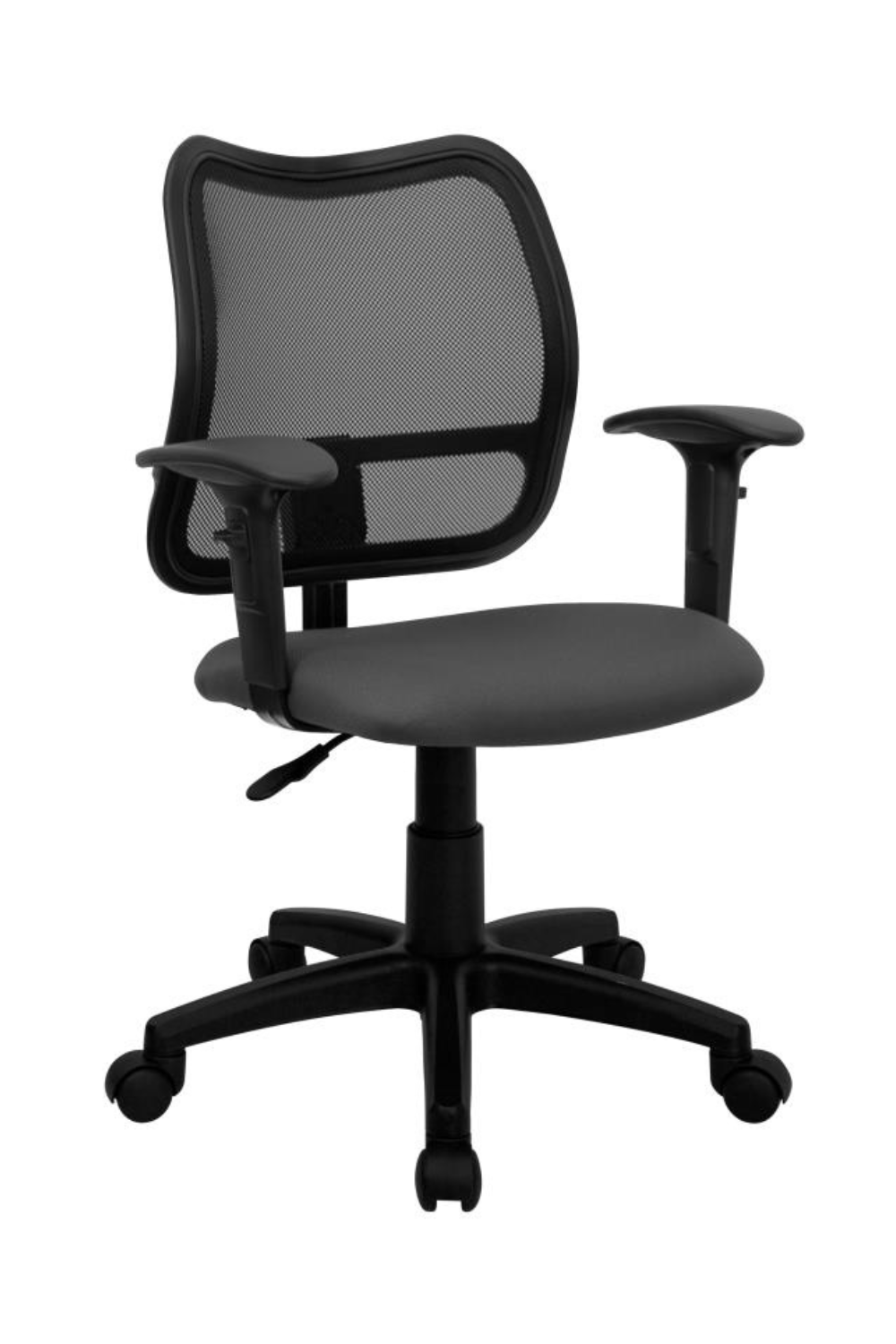 FLASH Mid Back Black Mesh Swivel Task Office Chair - Ergonomic Adjustable Height Computer Desk Chair for Home & Office Use - Perfect for Long Hours of Work or Gaming