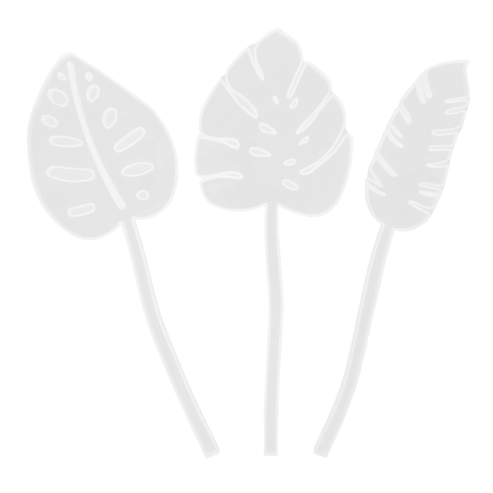 PRETYZOOM 3Pcs Turtle Leaf Resin Molds - Tropical Palm Leaf Silicone Epoxy Casting Molds for DIY Crafts, Plant Mirror & Flower Arrangement - Matte Finish Surface for Home Decor, Wedding Centerpieces & Tabletop Displays