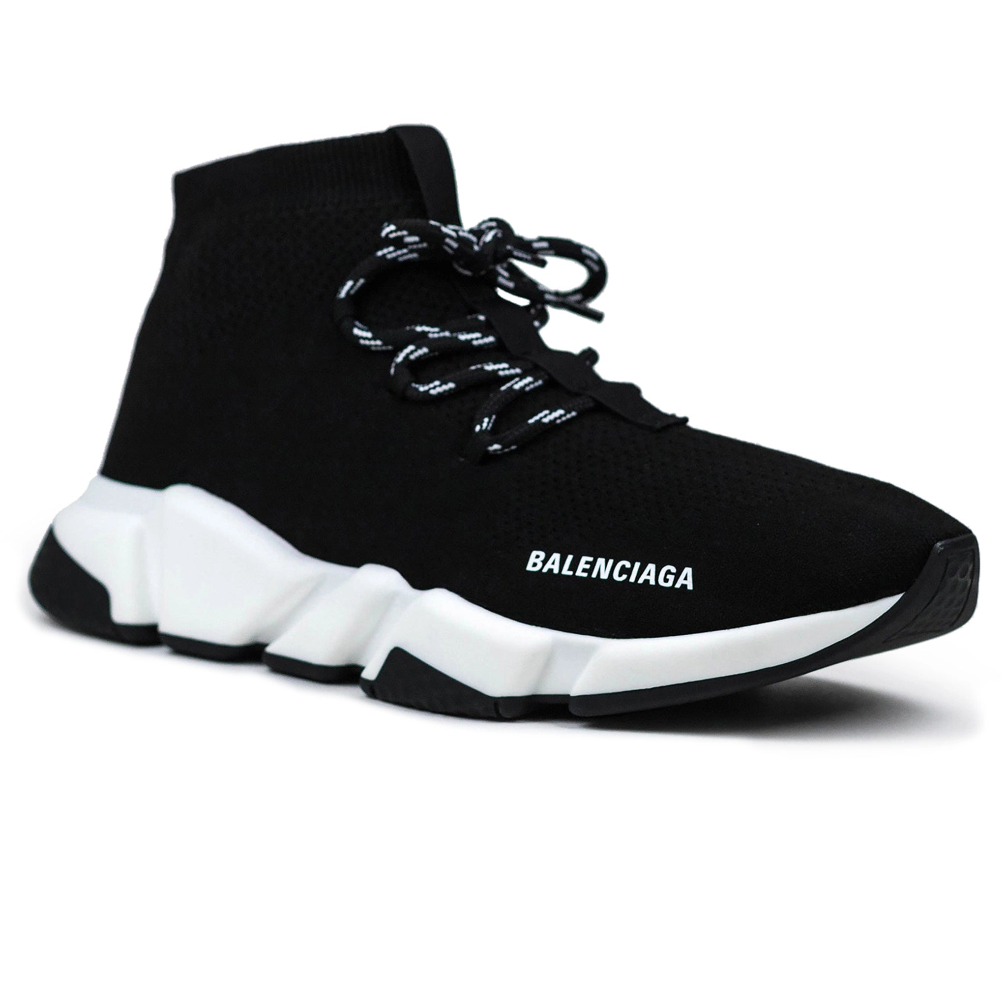 Balenciaga Speed Knit Lace Sock Sneakers - Black & White Athletic Shoes for Men & Women | Perfect for Running, Gym Workouts & Casual Streetwear Fashion