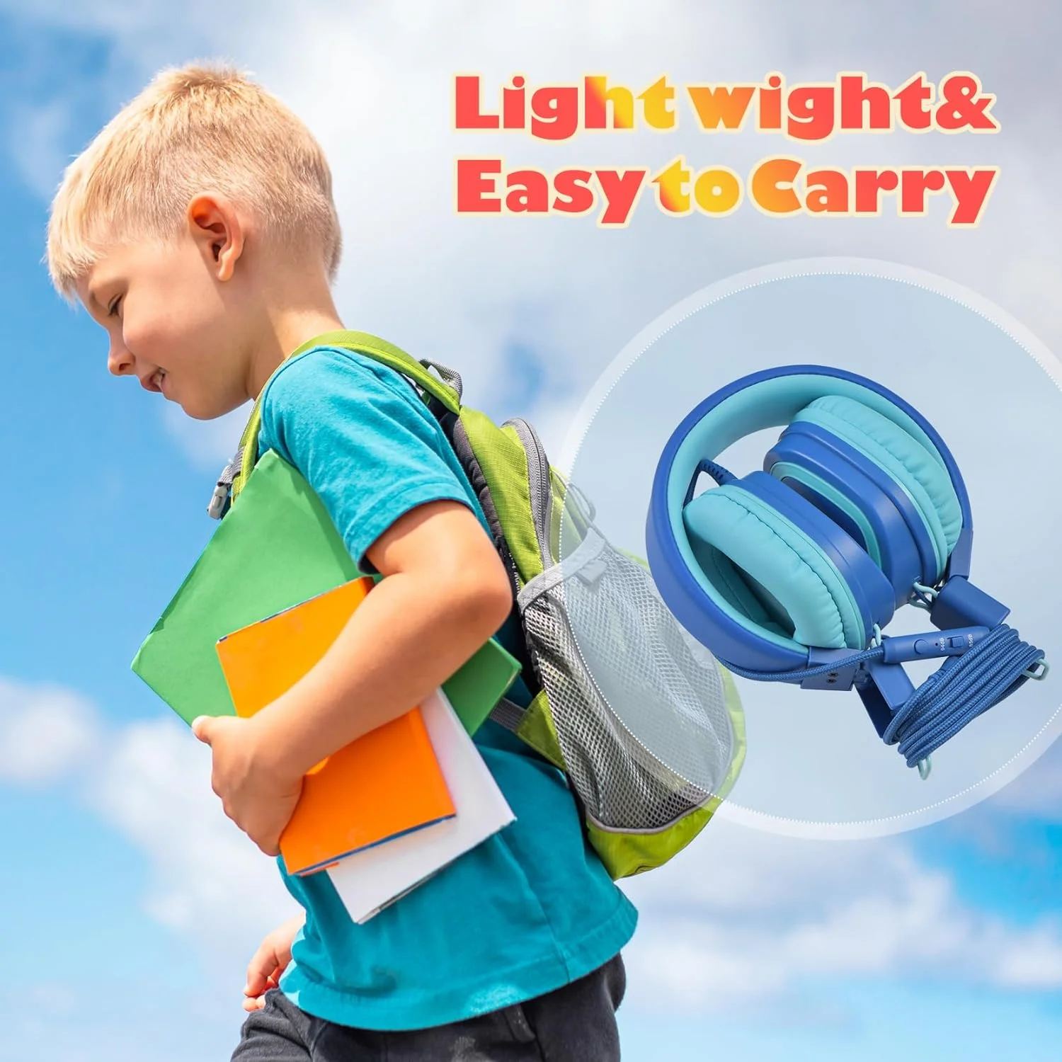Mpow Wired Kids Headphones for School - USB Type C Children's Headset with Built-in Microphone | Perfect for Online Classes, Homeschooling & Travel