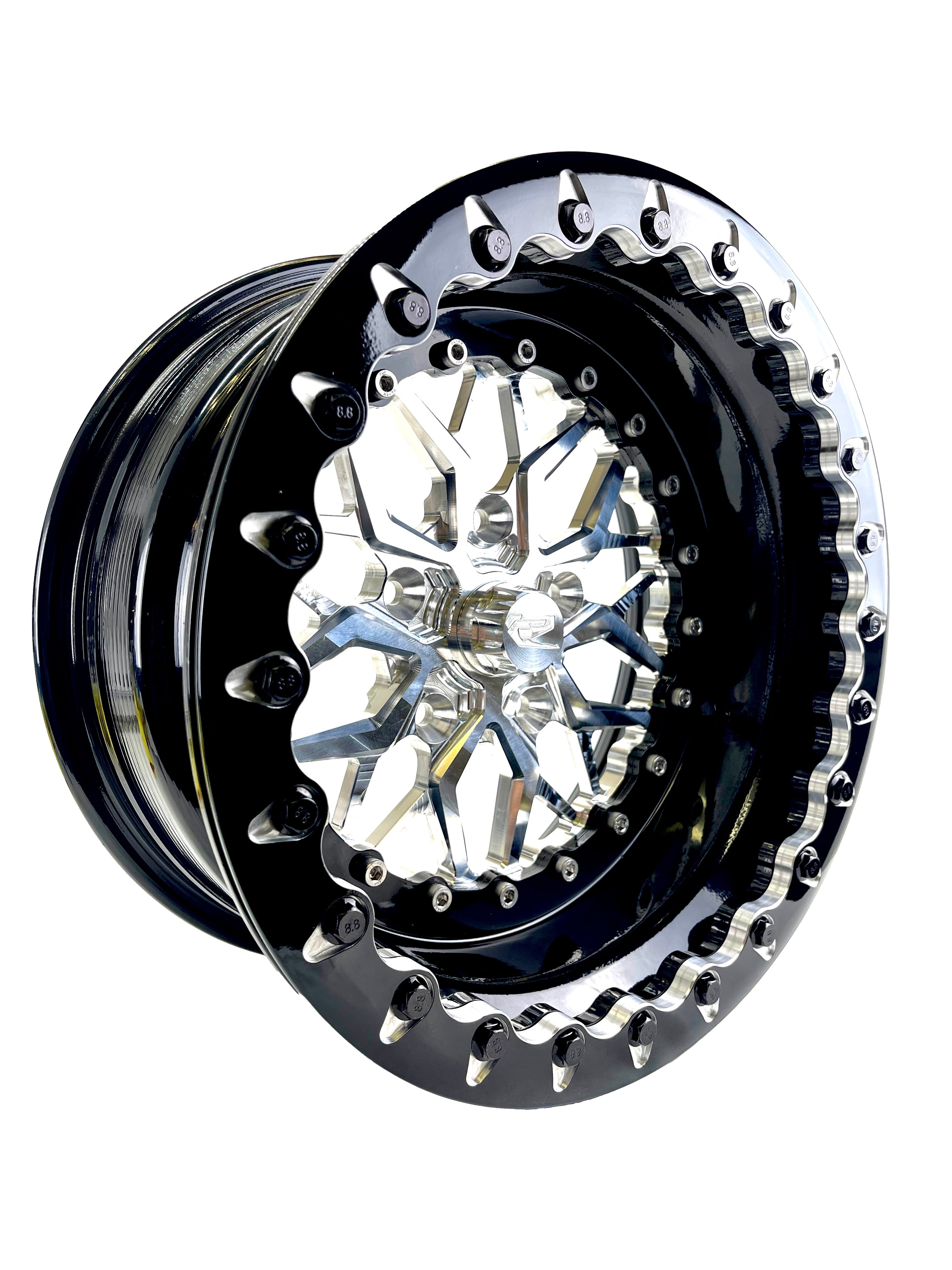 Ultra Light Impact Beadlock Silver RZR PRO R 5X4.5 Wheels - High-Performance Off-Road Wheels for UTVs & Side-by-Sides - Perfect for Trail Riding, Mudding & Rock Crawling