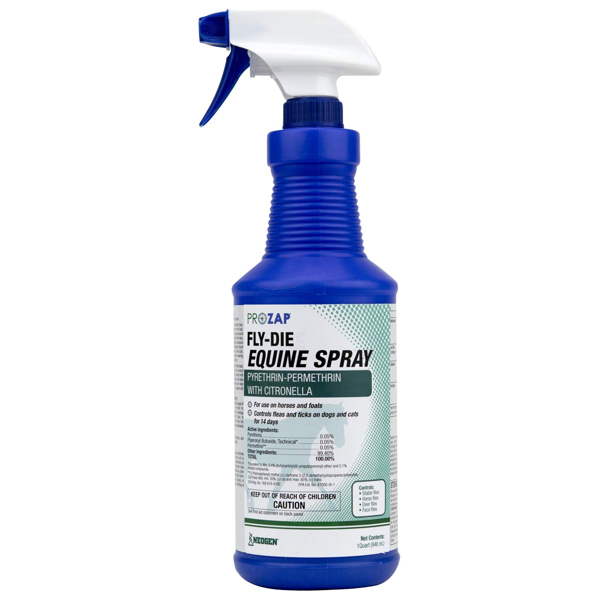 Prozap Fly-Die Equine Fly Spray - 32 oz Horse Fly Repellent for Stables, Barns & Outdoor Riding Protection
