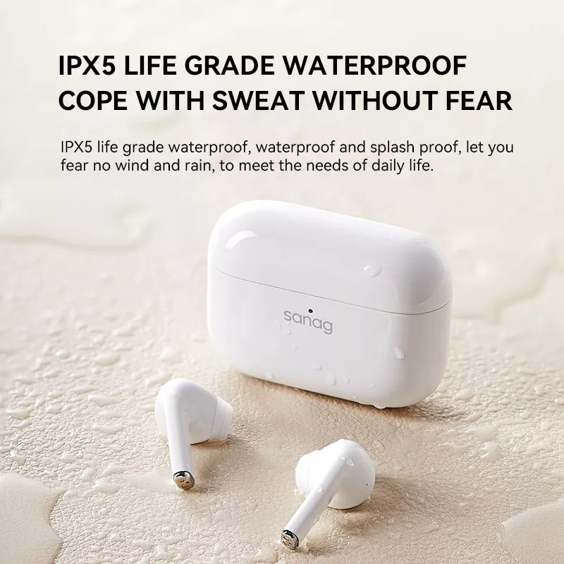 Sanag T82S Pro Wireless Bluetooth Earbuds with Built-in Memory, Half In-Ear Design for Comfort - Perfect for Gym, Running, Commuting & Workouts