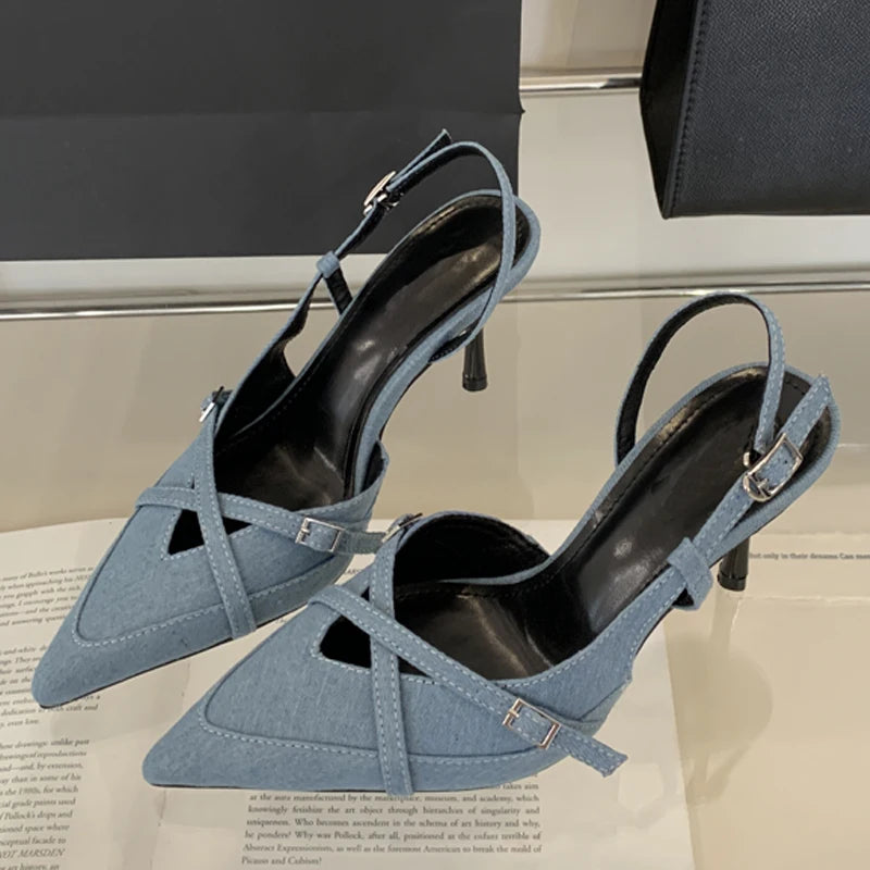 Eilyken Women's Sexy Buckle Strap Pointed Toe High Heel Pumps - Elegant Slingback Shoes for Party, Banquet & Evening Wear | Perfect for Weddings, Date Nights & Formal Events