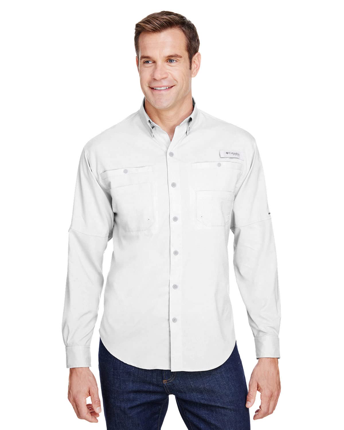 Columbia Men's Button-Down Shirt - White, X-Large US Size - Casual & Office Wear, Perfect for Business Meetings & Weekend Outings