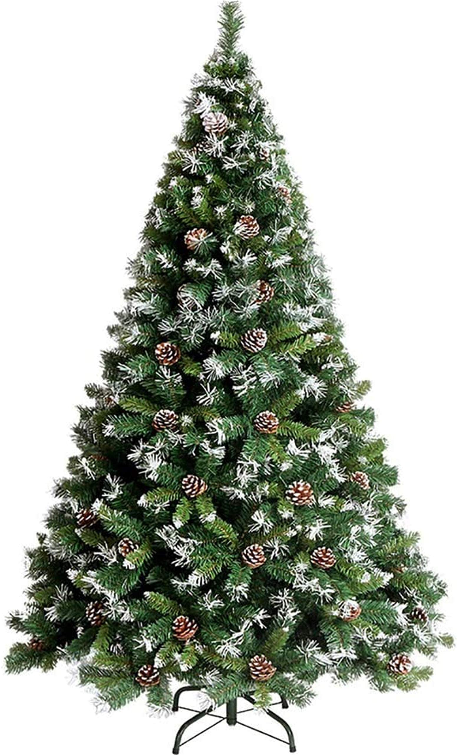 4Ft Premium Flocked Artificial Christmas Tree with Snow Tips, Pine Cones & Metal Stand - Fire Retardant PVC, Unlit (120cm/150cm) | Perfect for Home, Office & Holiday Decorations