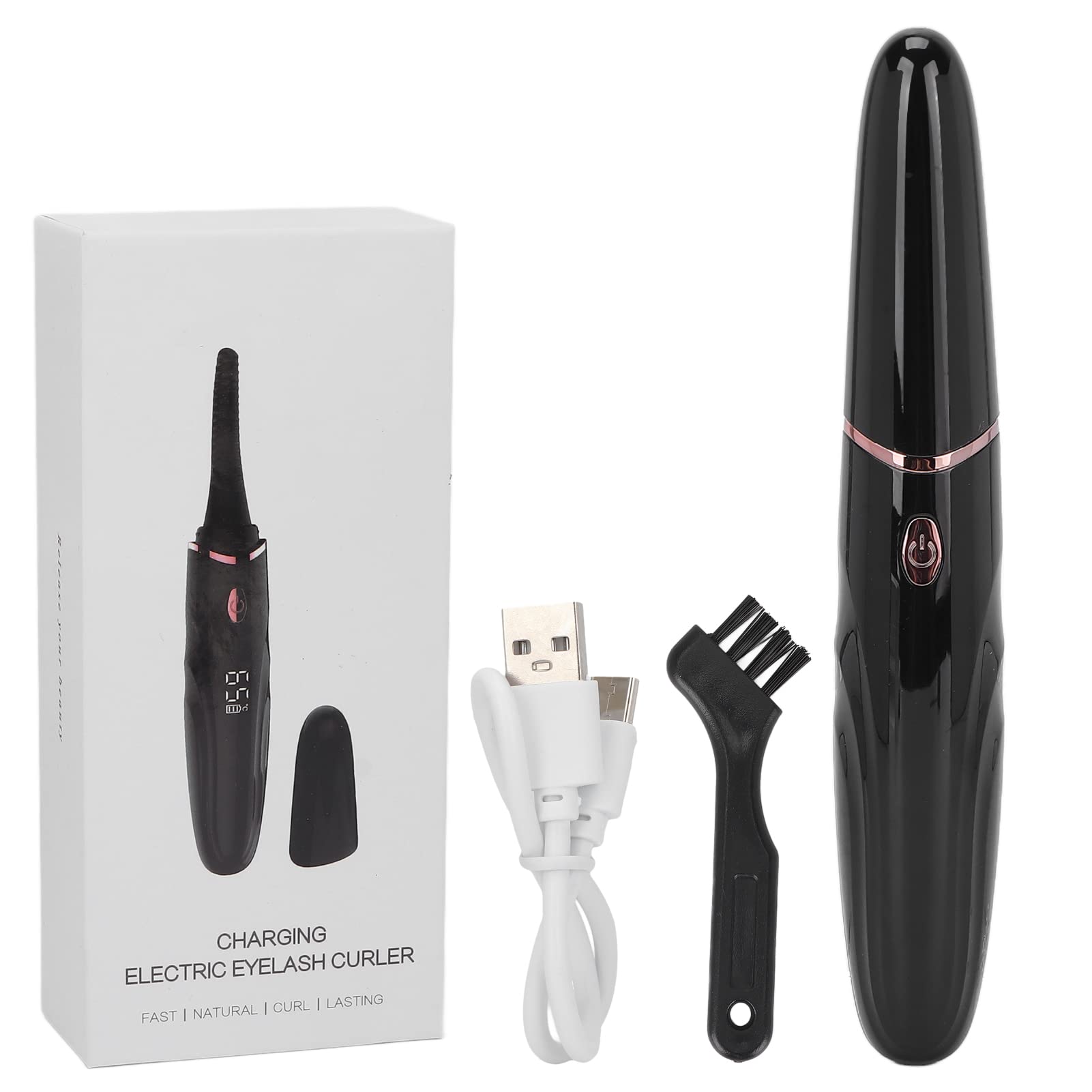 EXCLUZO Heated Eyelash Curler - Electric Lash Curler with 4 Temperature Settings, Waterproof Design for Perfect Curls | Ideal for Travel, Home Use & Women's Beauty Routine