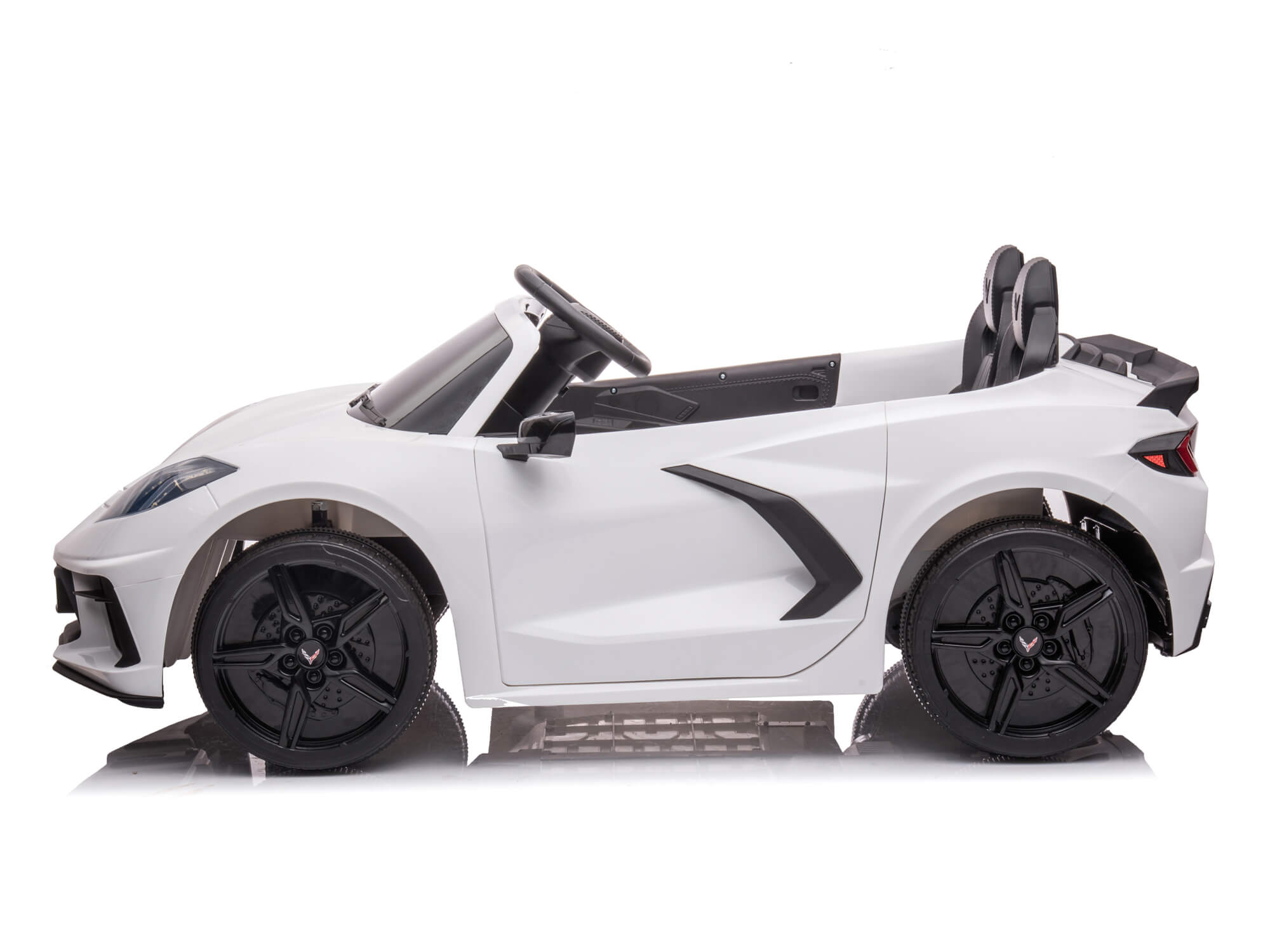 24V Chevrolet Corvette C8 2-Seater Kids Ride-On Car with Parental Remote Control - White Electric Toy Car for Boys & Girls - Perfect for Birthday Gifts, Outdoor Play, and Backyard Fun