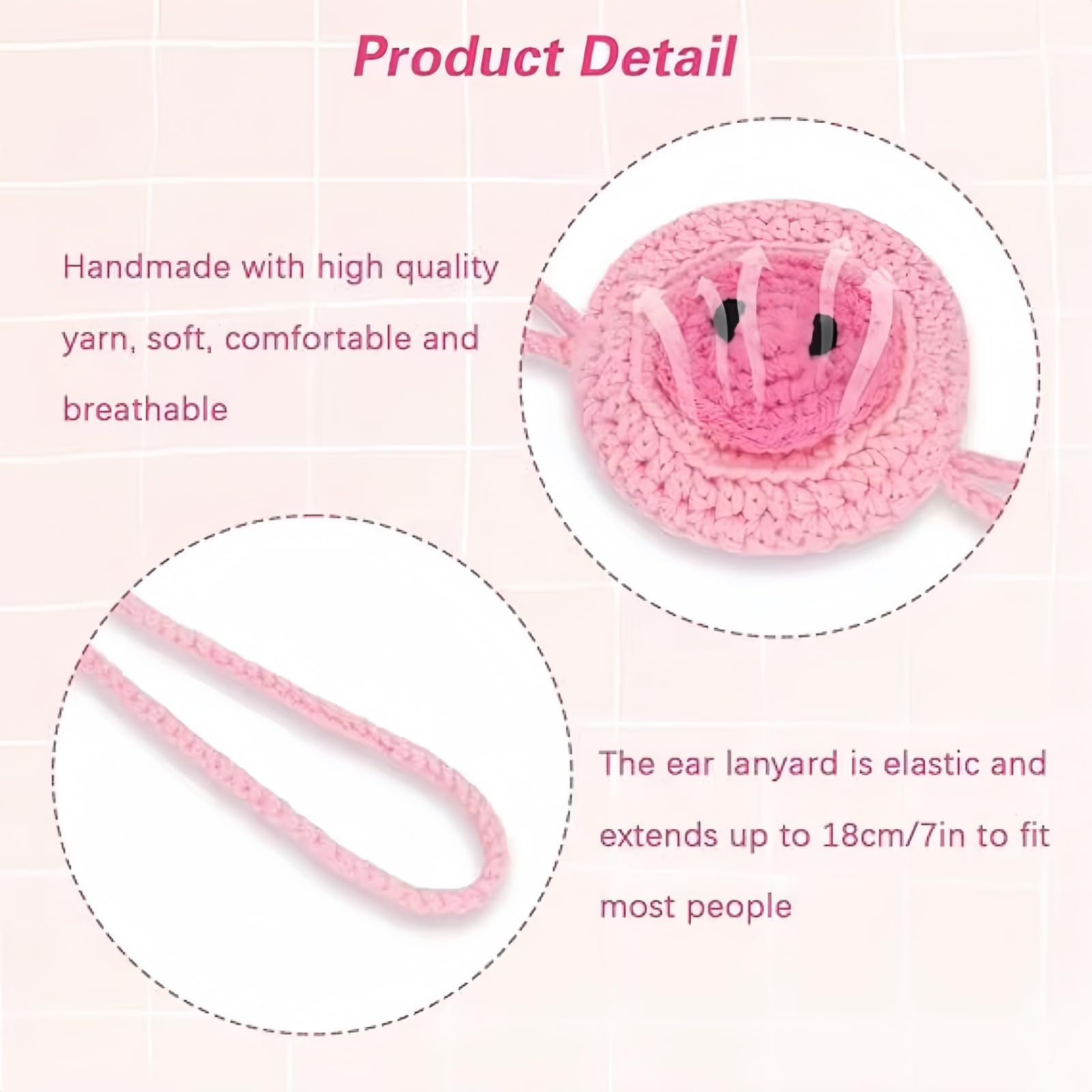 2 Pcs Winter Nose Warmer - Soft Crochet Nose Cover for Cold Weather | Cozy Face Accessory for Outdoor Activities, Skiing & Winter Sports