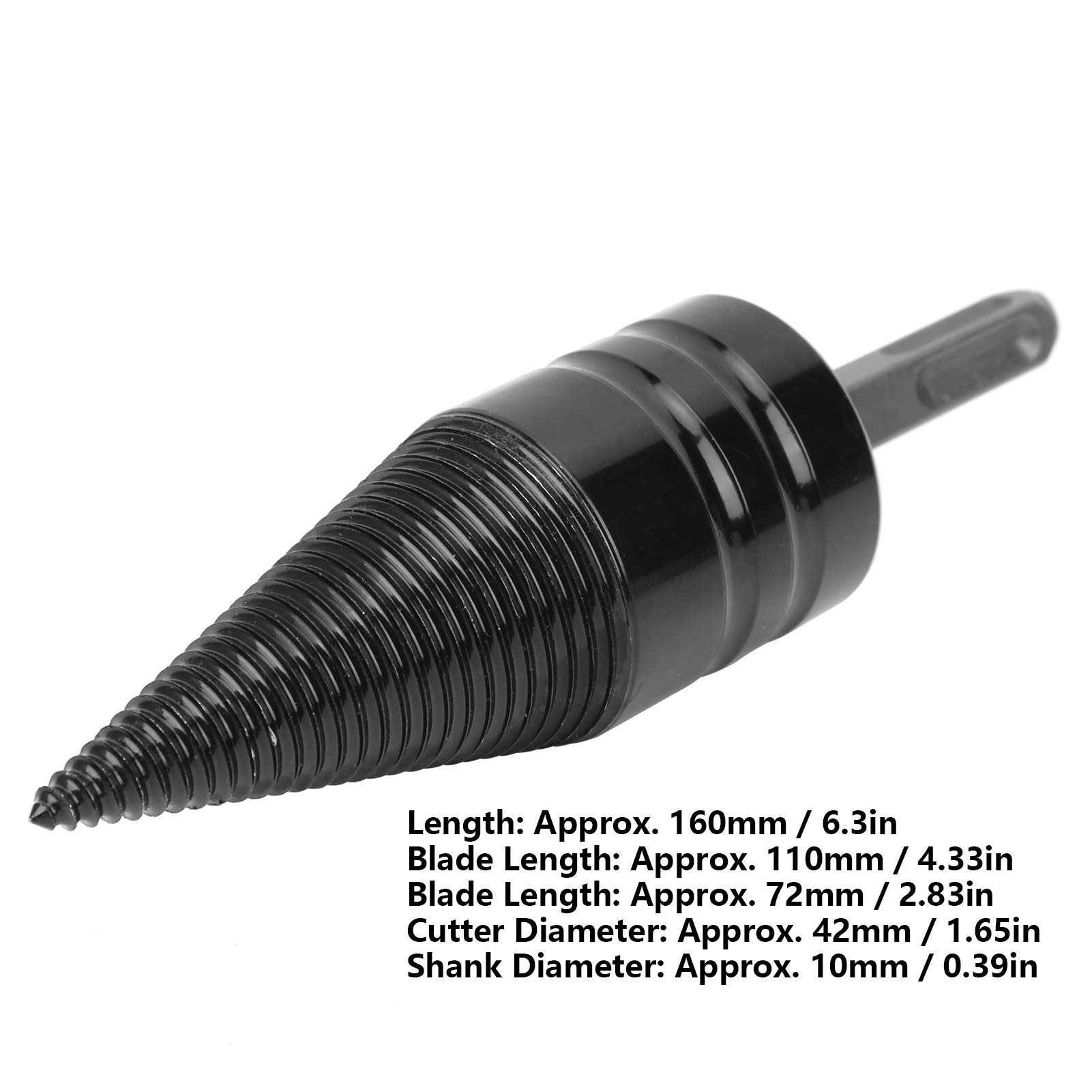 High-Speed Steel Firewood Drill Bit - Wood Splitting Tool with Screw Cone Punch for Log Splitting & Firewood Preparation | Perfect for Camping, Fireplaces & Wood Stoves