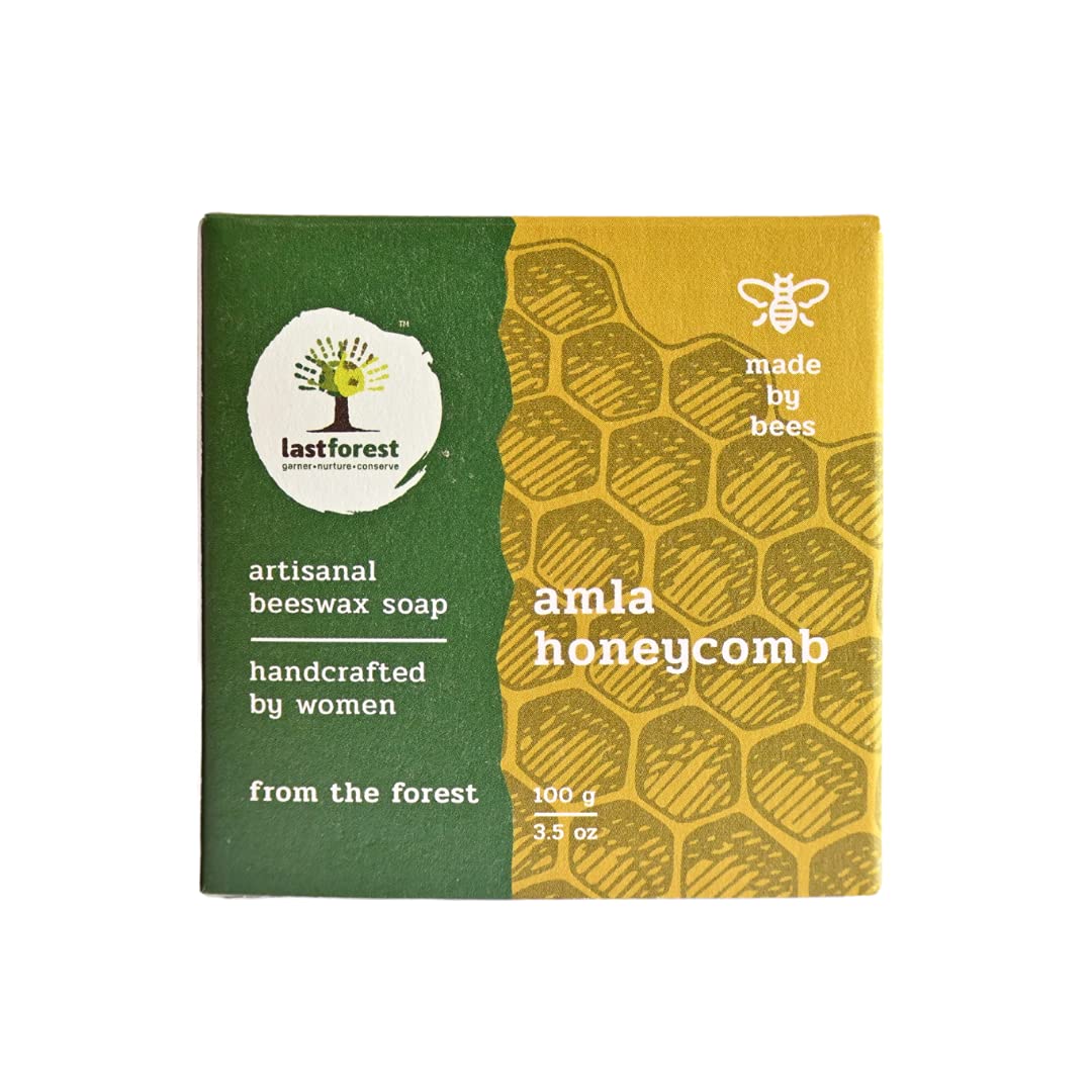 Organic Beeswax Soap for Glowing Skin - 100% Natural Handmade Herbal Bath Bar with Amla (3.5oz) | Moisturizing Body & Face Cleanser for Men & Women | Perfect for Dry Skin Care, Eco-Friendly Bathing & Spa Relaxation