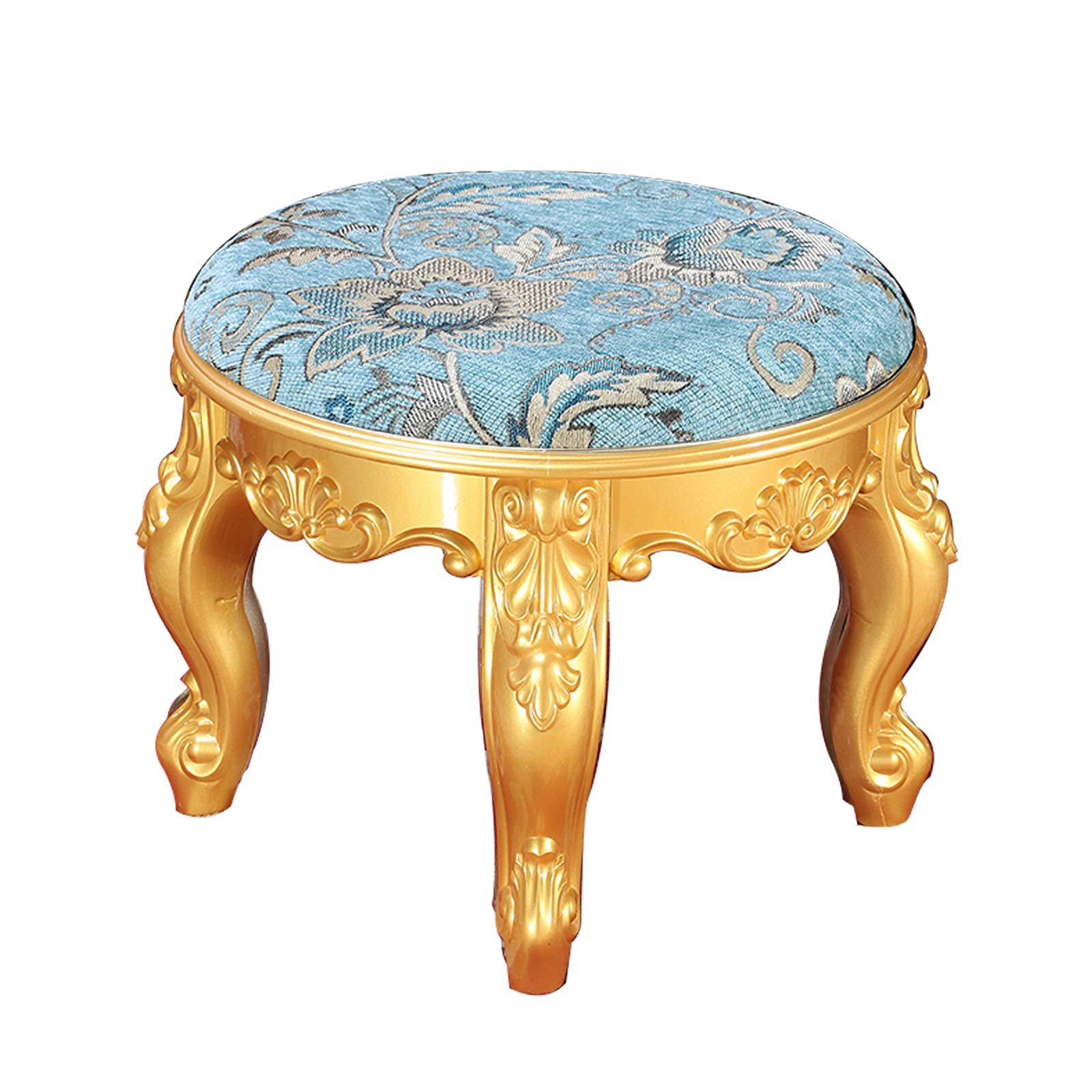 Vintage Round Vanity Stool with ABS Legs - Dressing Table Bench & Footrest Stool for Bedroom, Boudoir, Makeup Room - Supports 175kg/385lbs - Perfect for Home Decor, Salon & Dressing Room Organization