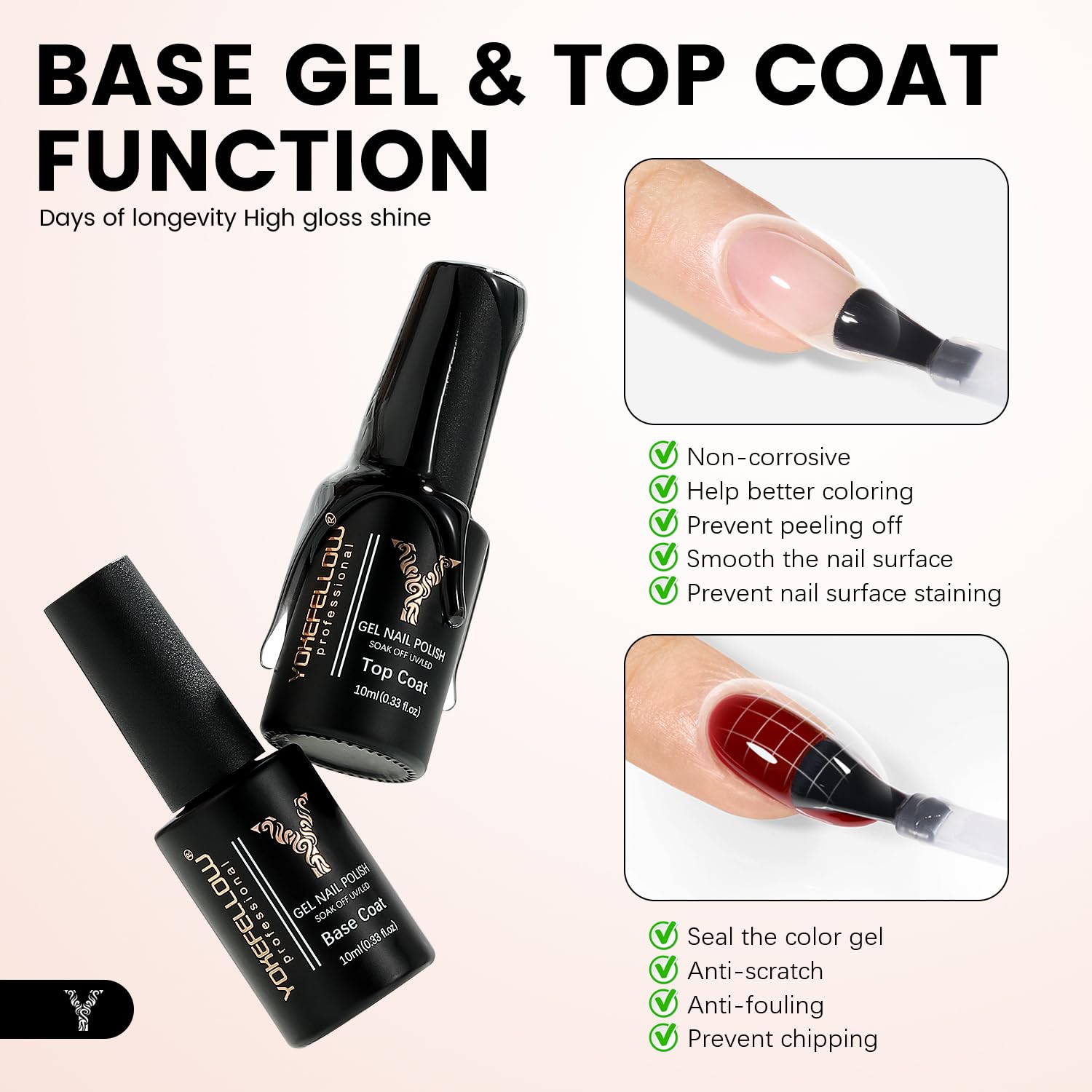 YOKEFELLOW Builder Gel Nail Kit - 3 Colors (White, Pink) Poly Gel with UV Lamp, Complete DIY Nail Extension Starter Kit for Salon-Quality Manicures at Home, Perfect for Nail Art & Acrylic Nail Designs
