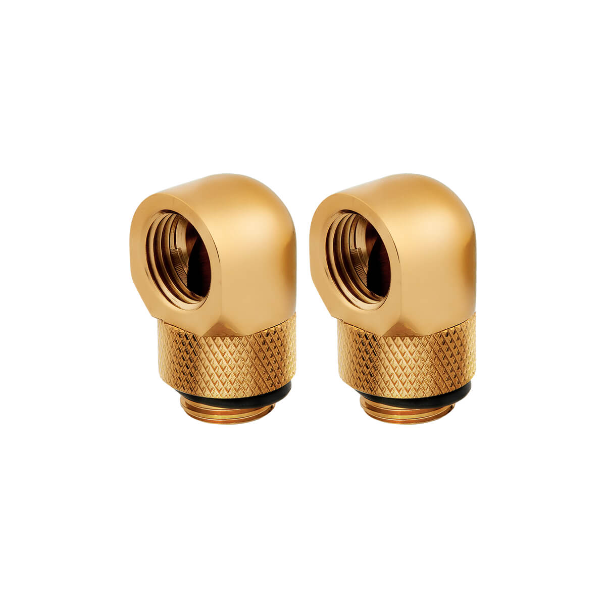 Corsair Hydro X Series XF 90° Angled Rotary Adapter Twin Pack - Gold Plated Fittings for Custom Water Cooling PCs - Perfect for Gaming Rigs and High-Performance Builds
