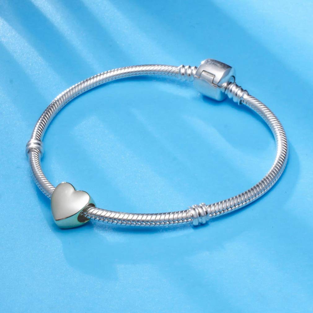 925 Sterling Silver Heart & Star Charms - Compatible with Pandora Style Bracelets, Necklaces & European Snake Chains | Dangle Pendants for Jewelry Making | Perfect Birthday & Love Gifts for Her | Great for Everyday Wear, Special Occasions & DIY Jewelry Projects