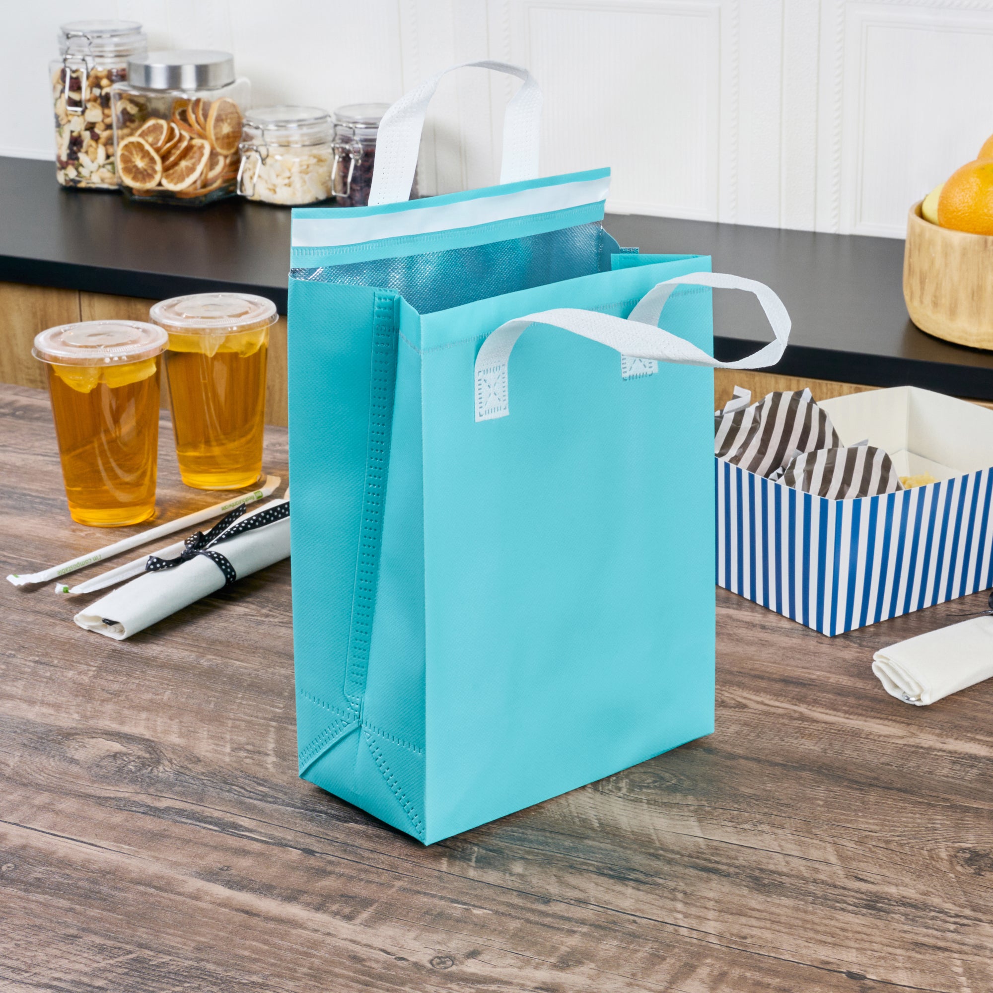Premium Insulated Food Delivery Bags - Tamper Evident Takeout Containers (8.25