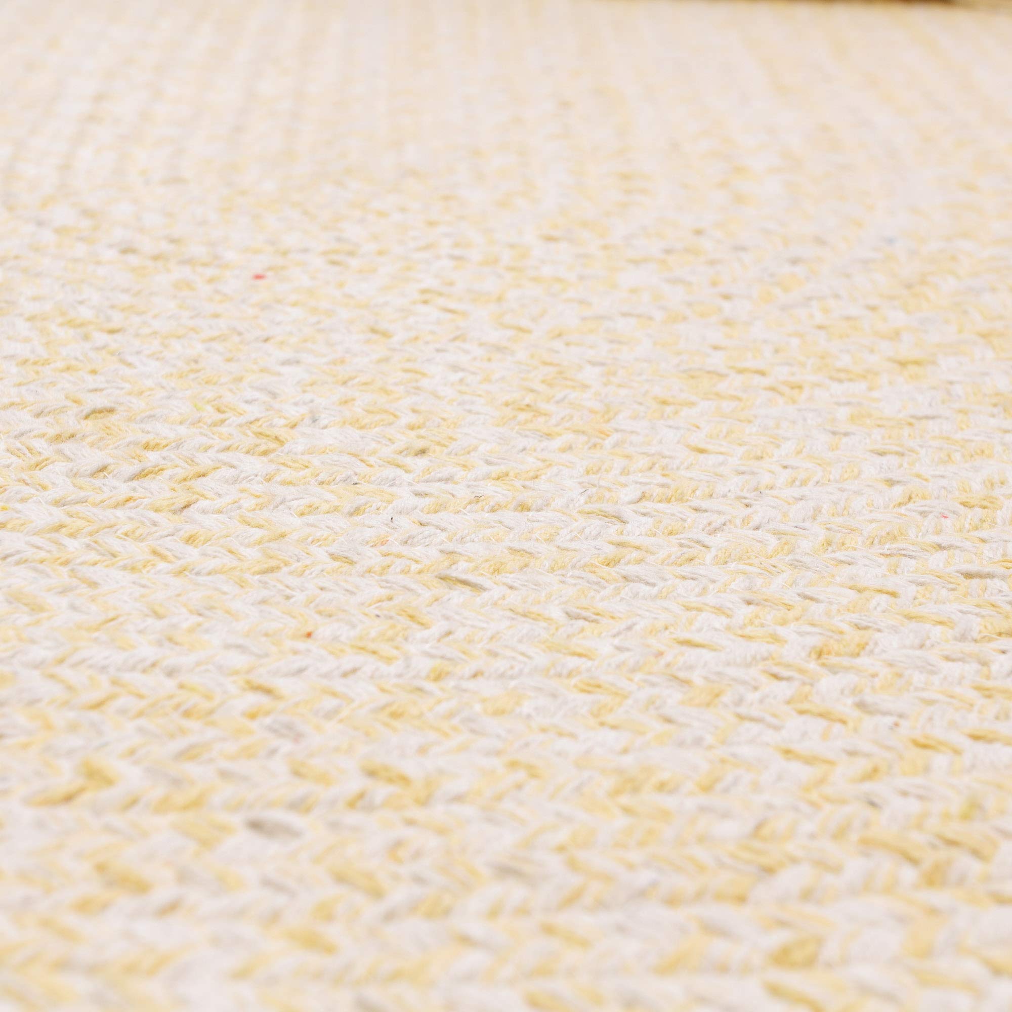 Farmhouse Braided Cotton Reversible Area Rug - 6' Round Yellow & White - Perfect for Kitchen, Living Room & Bedroom Decor