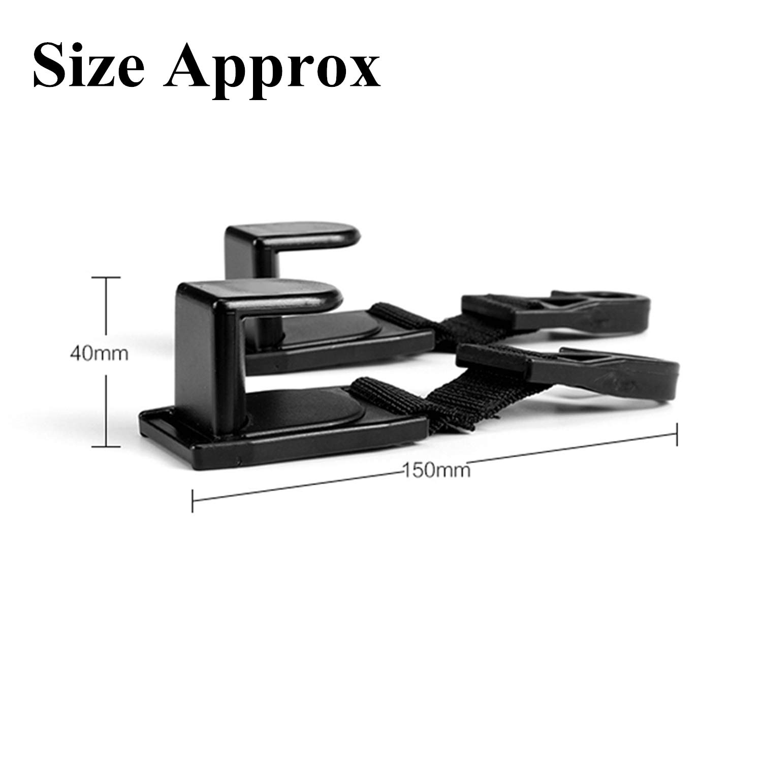 YOCTM Car Hooks Back Seat Headrest Hanger - 2 Pack Black Interior Accessories for Jeep Wrangler JL TJ JK JLU (2007-2024 Models) | Perfect for Sports, Sahara, Freedom & Rubicon | Organize Groceries, Purses & Shopping Bags