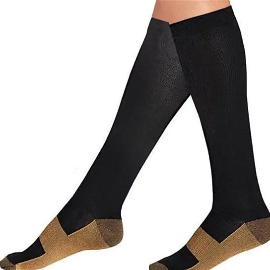 Copper Infused Compression Socks for Women & Men - 15-20 mmHg Graduated Support Socks, Lightweight & Breathable for All-Day Wear - Ideal for Travel, Running, Nursing & Circulation Support