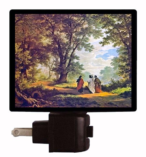 The Road to Emmaus Religious LED Night Light - Jesus and Disciples Bible Scene Nightlight for Bedroom, Nursery & Prayer Room