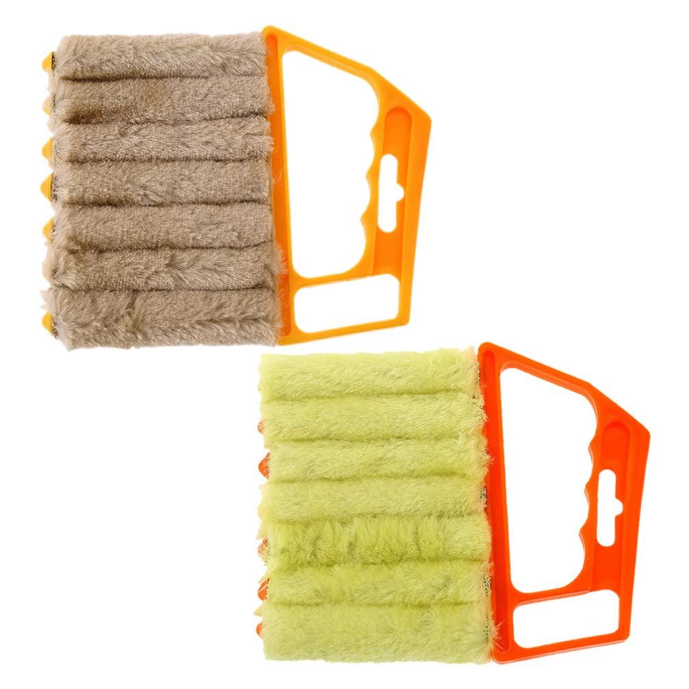Angoily 2-Pack Handheld Mini Blinds Cleaner - Window Shutter Cleaning Brushes with Soft Bristles for Dust Removal - Perfect for Blinds, Shutters, Curtains & AC Vents - Essential Home Cleaning Gadget
