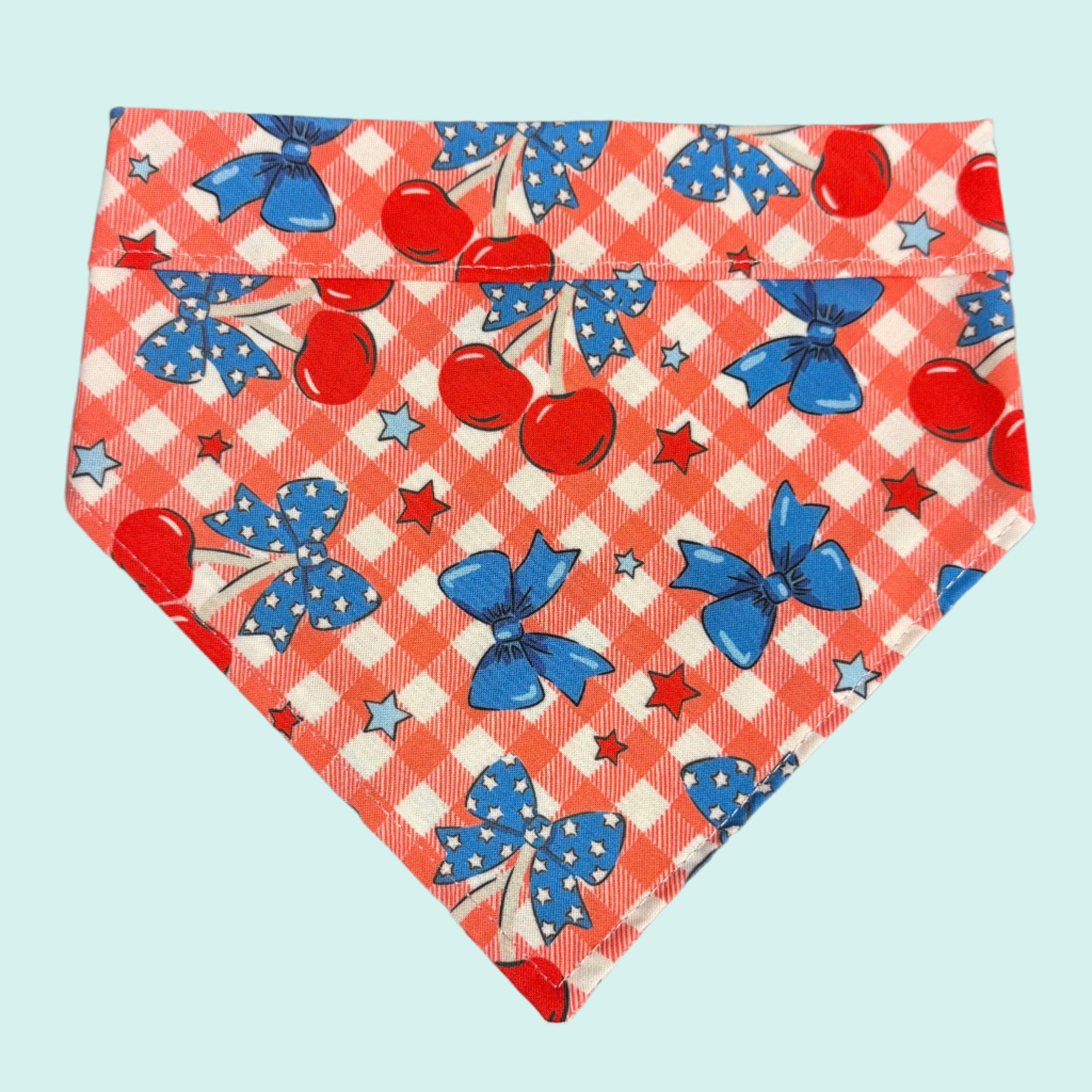 Red, White & Bows Bandana - Patriotic Dog Bandana for Small & Large Dogs - Perfect for 4th of July, Memorial Day & Independence Day Celebrations