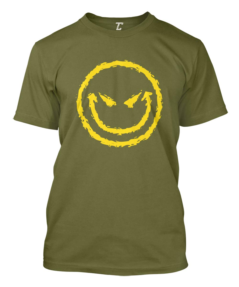 Evil Smile Men's Graphic T-Shirt | Funny Badass Emoticon Tee for Casual Wear & Gifts | Perfect for Parties, Halloween & Everyday Outfits